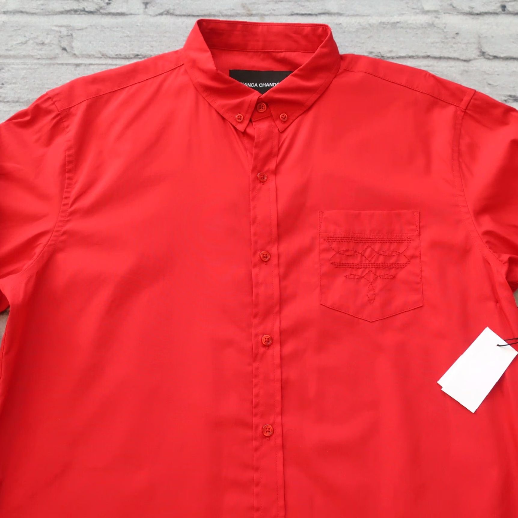 BIANCA CHANDON Bianca Chandon Western Shirt Large Red Pattern Men Size US L / EU 52-54 / 3 - 2 Thumbnail
