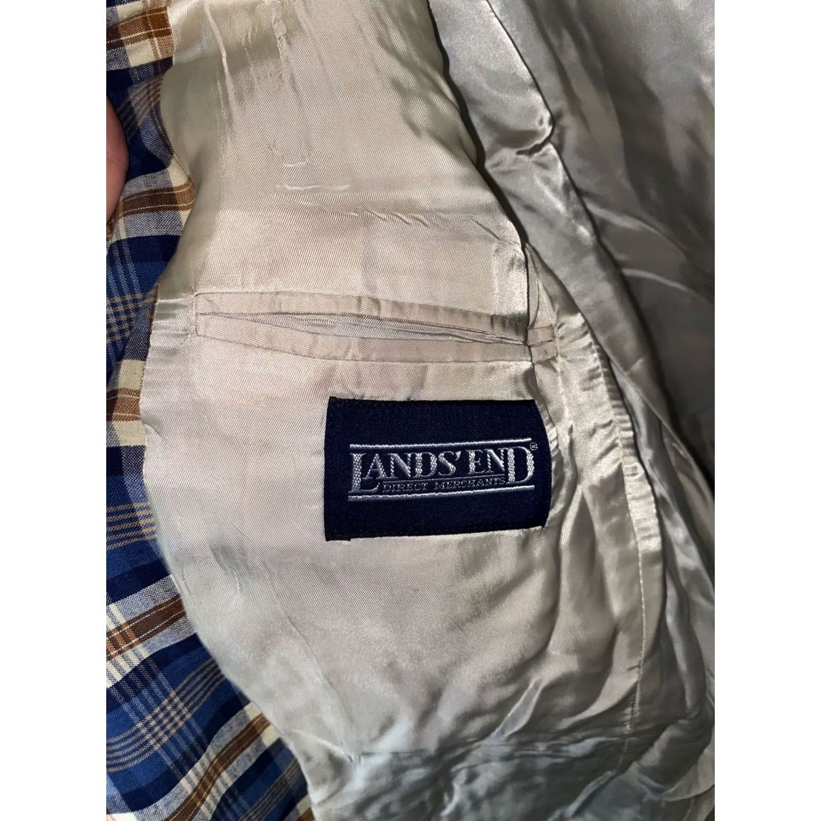 Lands' End Lands End Jacket COAT Sz 39 R Small S Men Plaid Jacket Coat Lands End Blazer Regular XS not applicable Size 36R - 5 Thumbnail