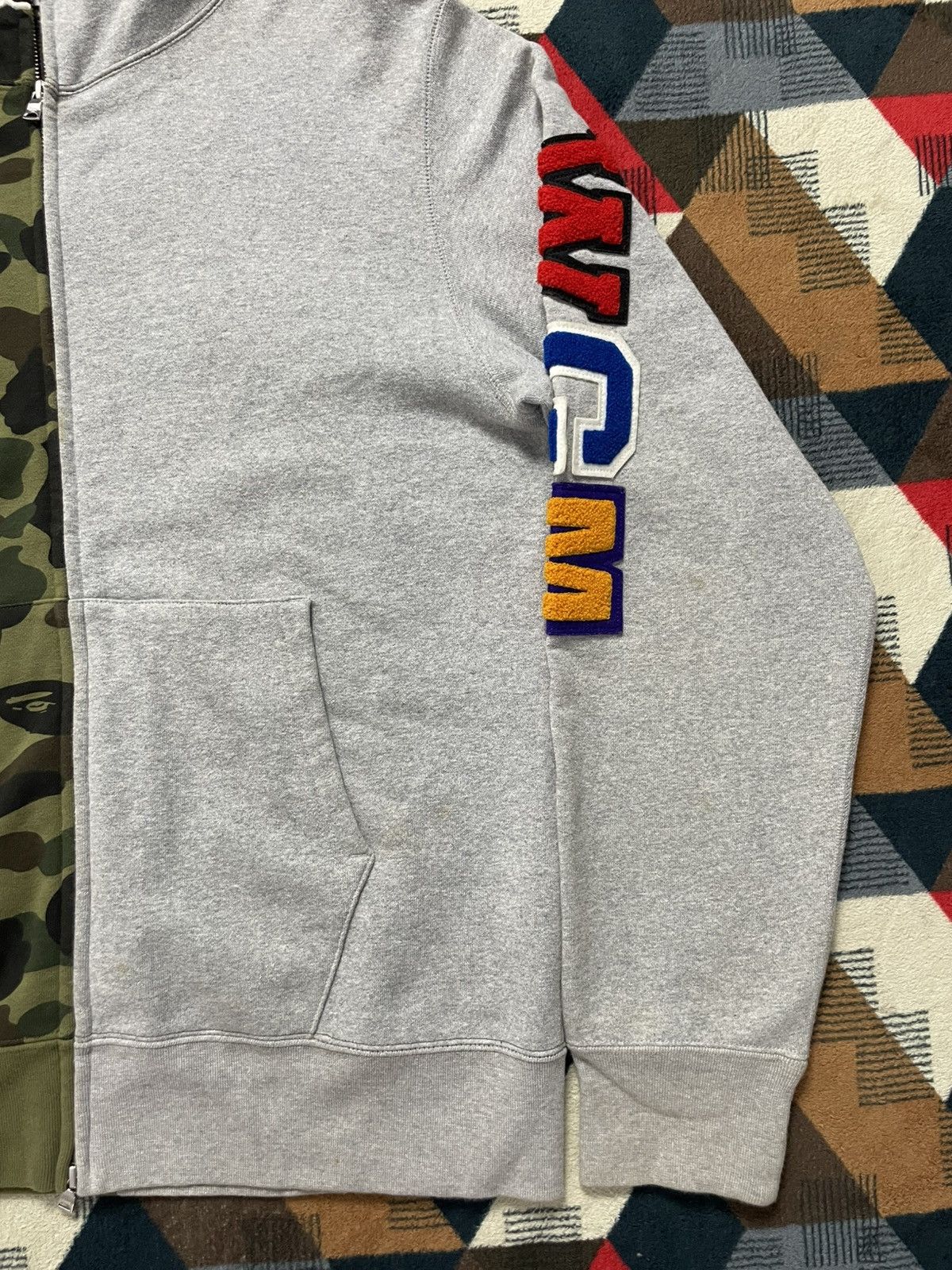 Bape Bape Split Camo/Grey Zip Hoodie Size US L / EU 52-54 / 3 - 5 Thumbnail
