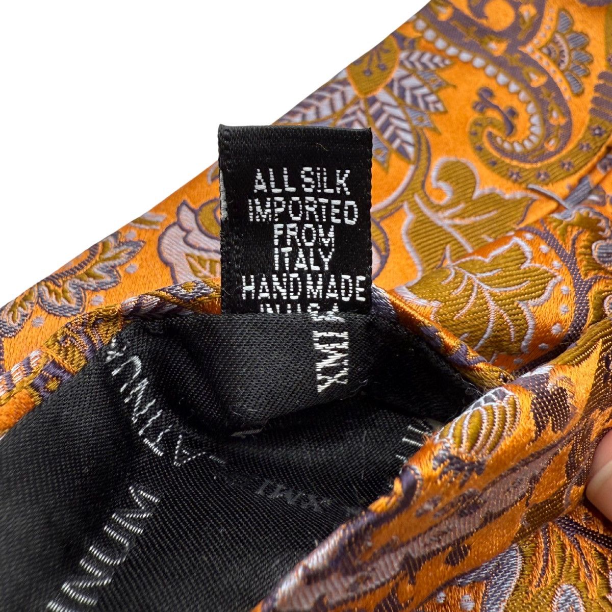 XMI Platinum XMI Platinum Silk Tie, Orange, Made in Italy, Like New Size ONE SIZE - 5 Thumbnail