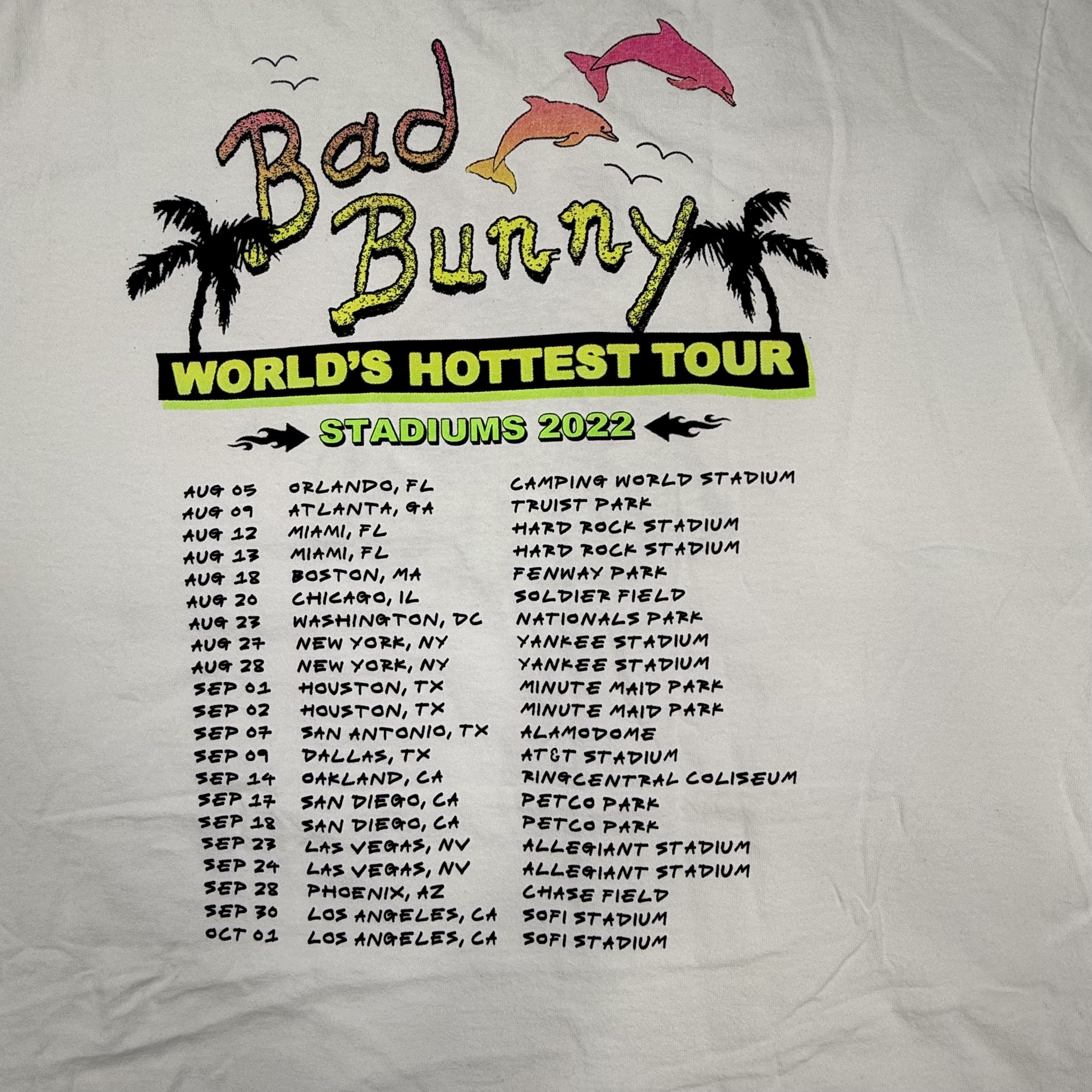 Other Bad Bunny Worlds Hottest Tour 2022 Concert T-Shirt Size US L / EU 52-54 / 3 - 12 Thumbnail