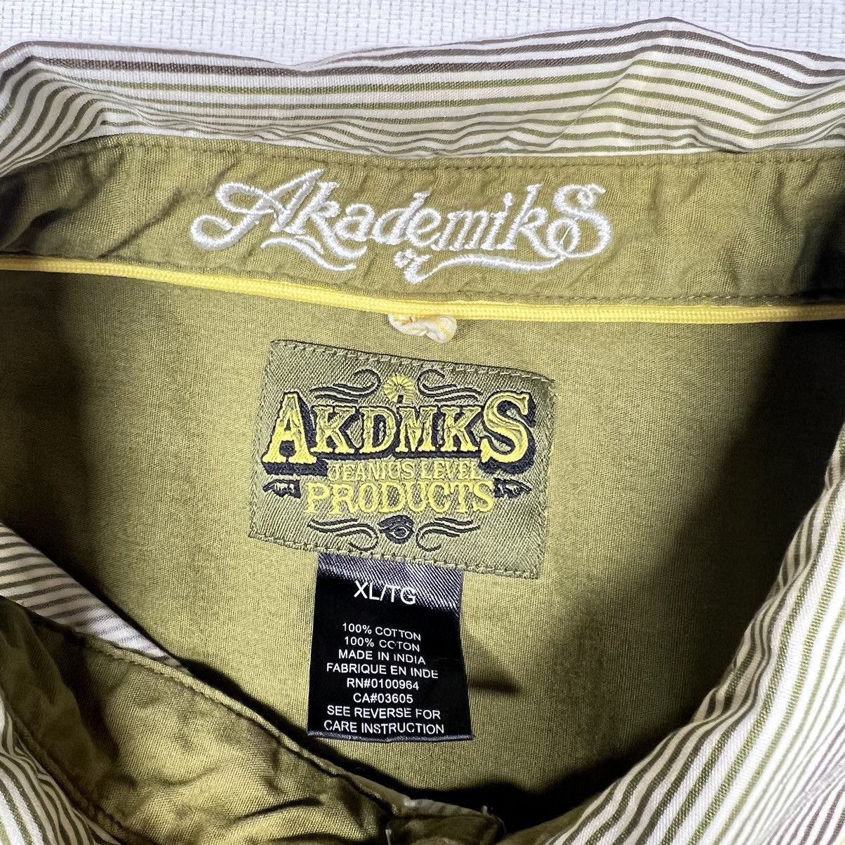 Akademiks Akademiks Button Shirt Striped Yellow Collared Pocket Y2K Size US XL / EU 56 / 4 - 9 Thumbnail