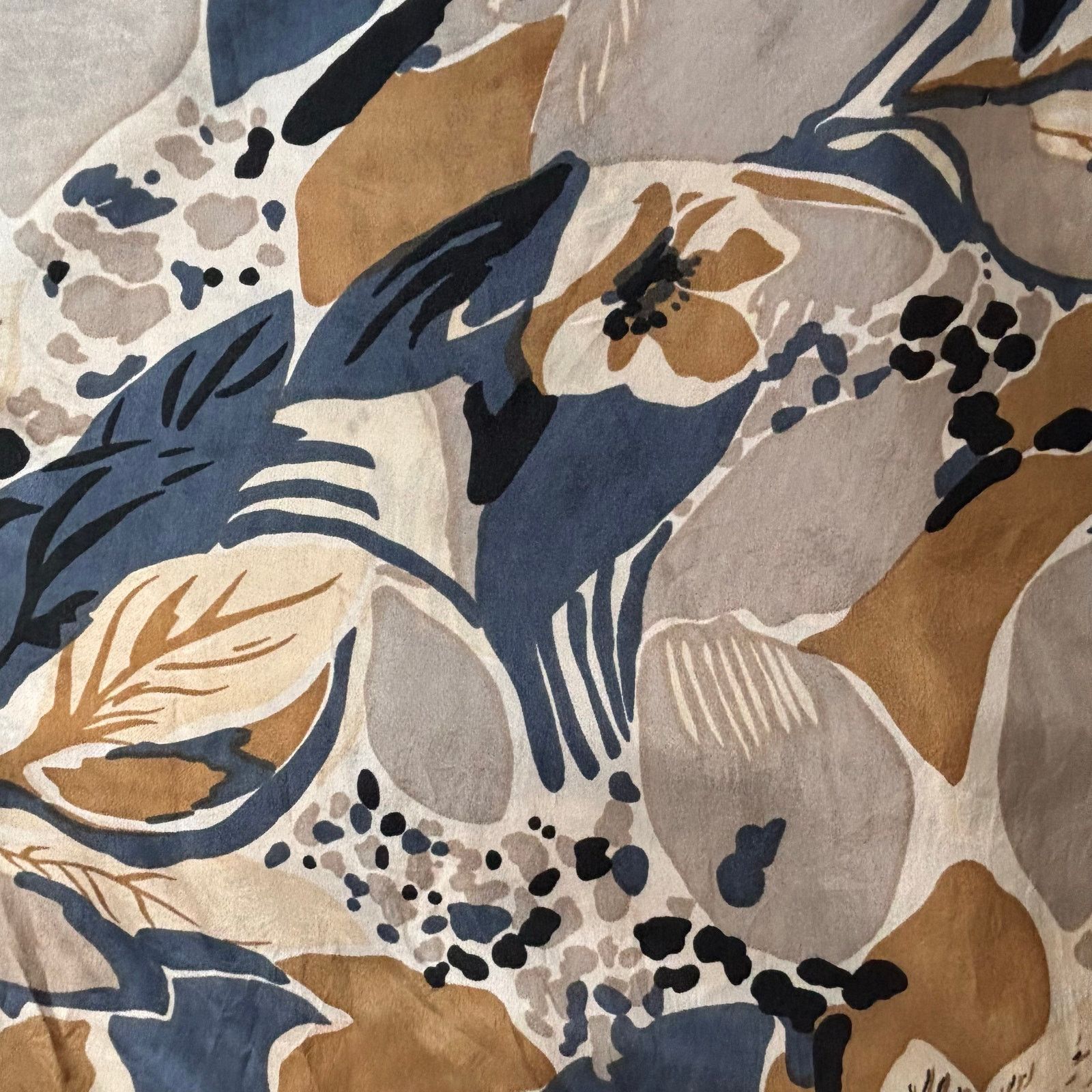 Vintage Vintage 90s Bruno B Abstract Tan Floral Silk Shirt XL Size US XL / EU 56 / 4 - 6 Thumbnail