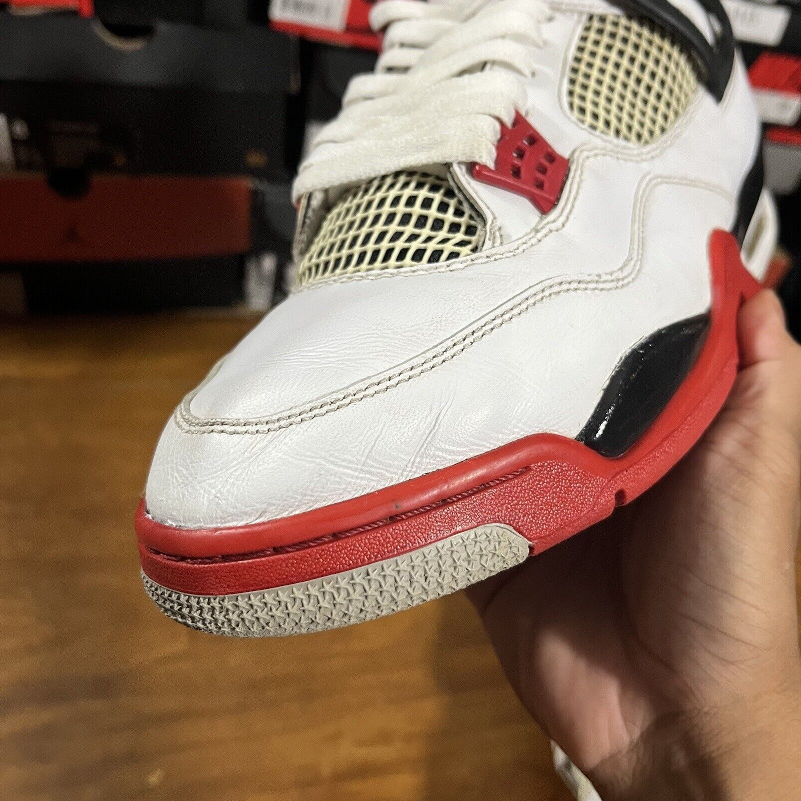 Jordan Brand Size 12 - Jordan 4 Retro OG Mid Fire Red Size US 12 / EU 45 - 7 Thumbnail