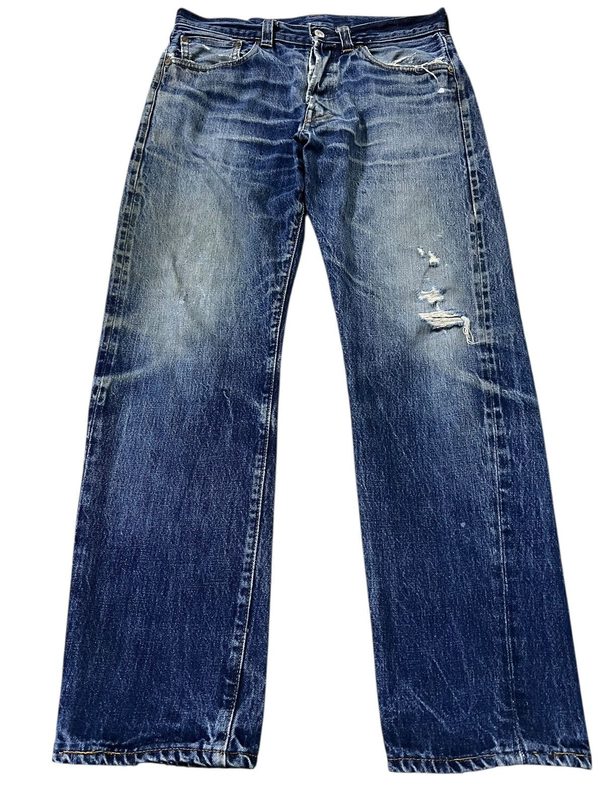 Levi's Vintage Levi’s 501xx Big E Lvc 1950 Usa Distressed Jean Size US 31 - 1 Thumbnail