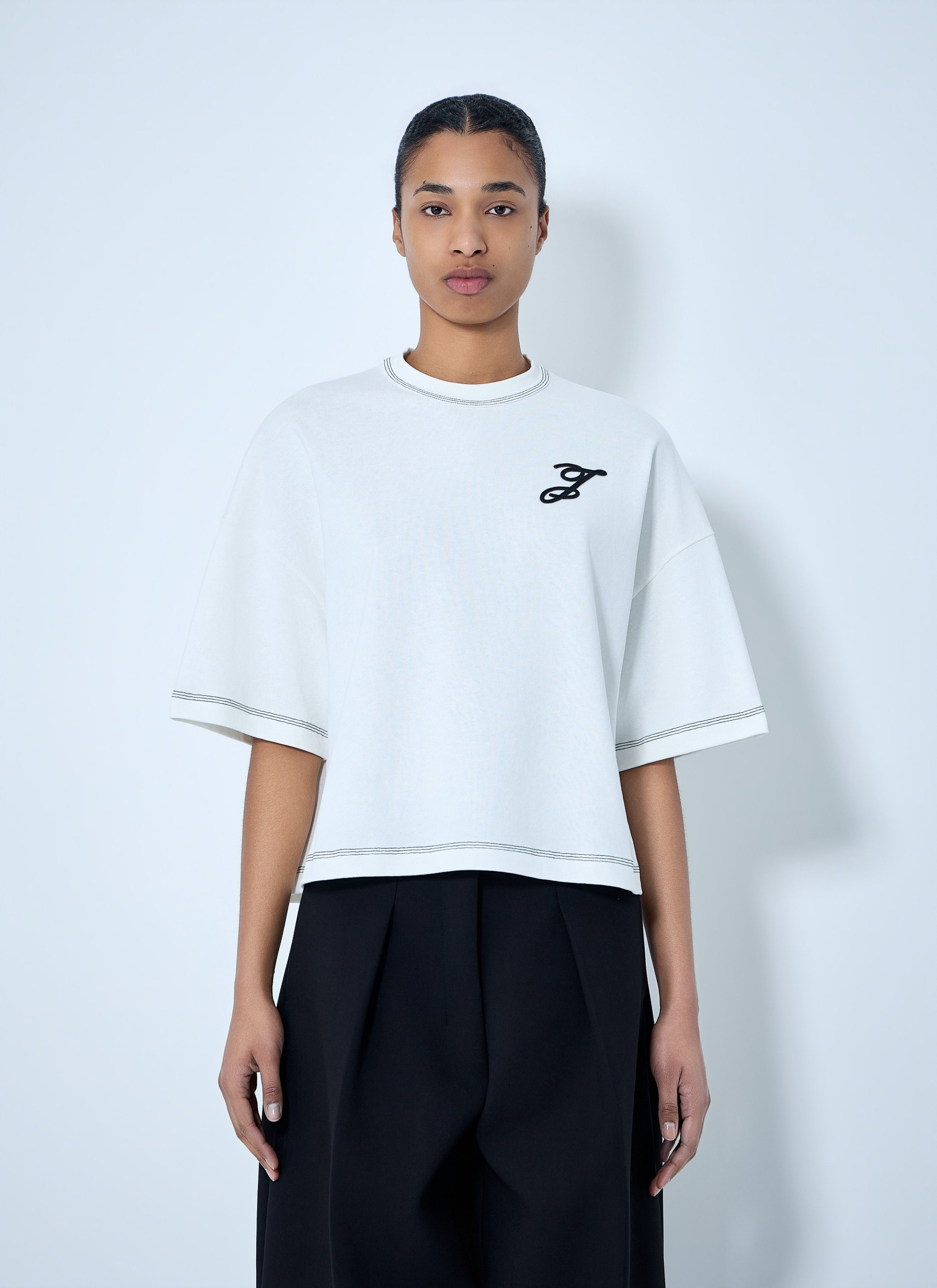 Jacquemus Logo Embroidered Boxy T-Shirt Size XS / US 0-2 / IT 36-38 - 1 Thumbnail