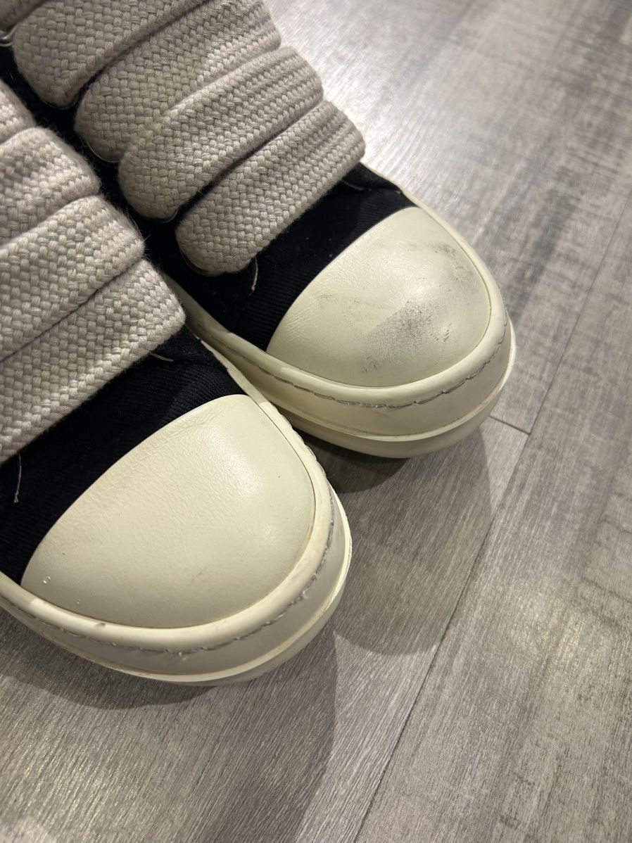 Rick Owens Drkshdw Rick Owen’s Drkshdw Canvas Jumbo Lace Low Sneakers Size US 5.5 / EU 38 - 7 Thumbnail