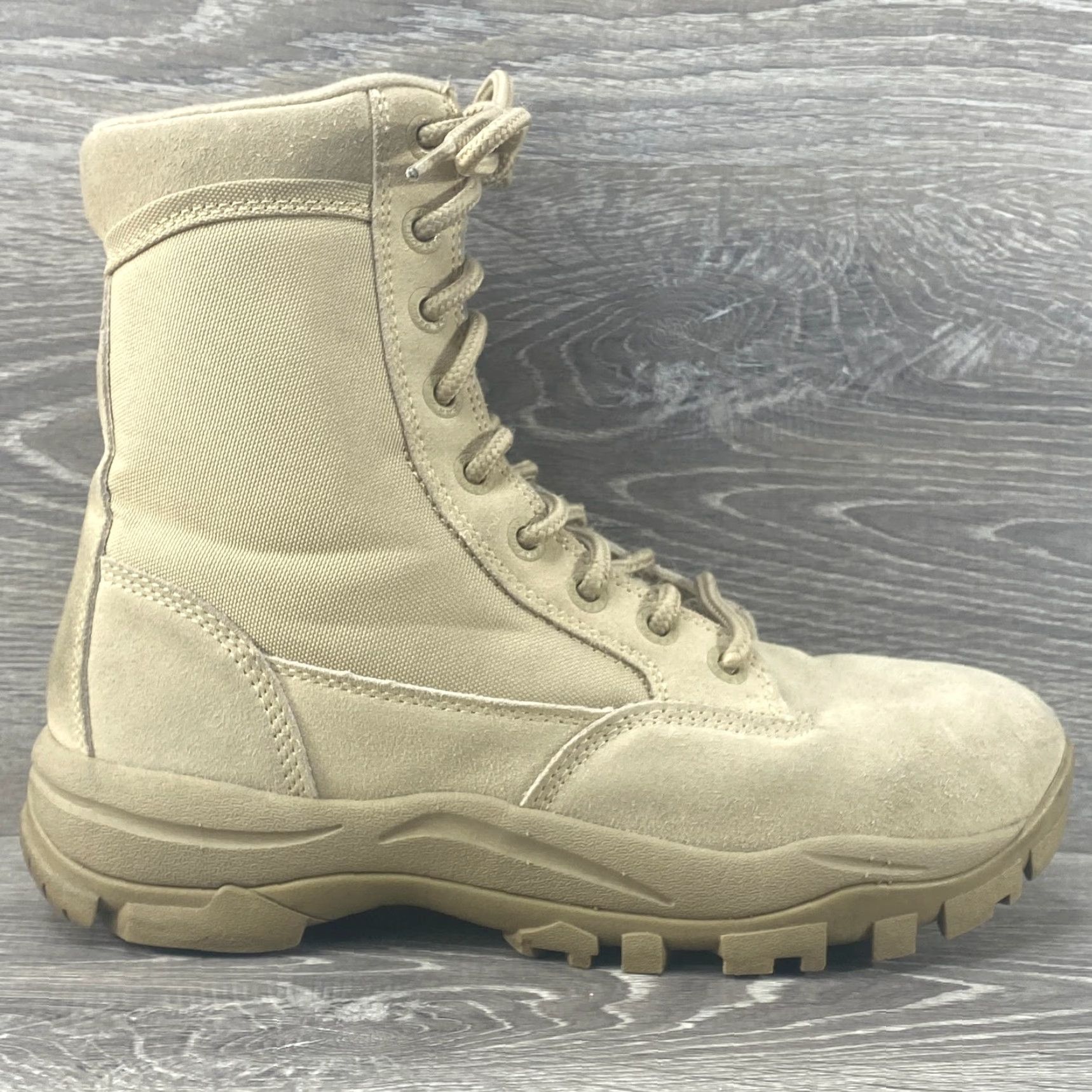 Vintage Response Gear Mens 9 RG Tactical 1080 Suede Desert Tan 8" Combat Boot Side Zip Mens Boots Tan 9 Size US 8 / EU 41 - 2 Thumbnail