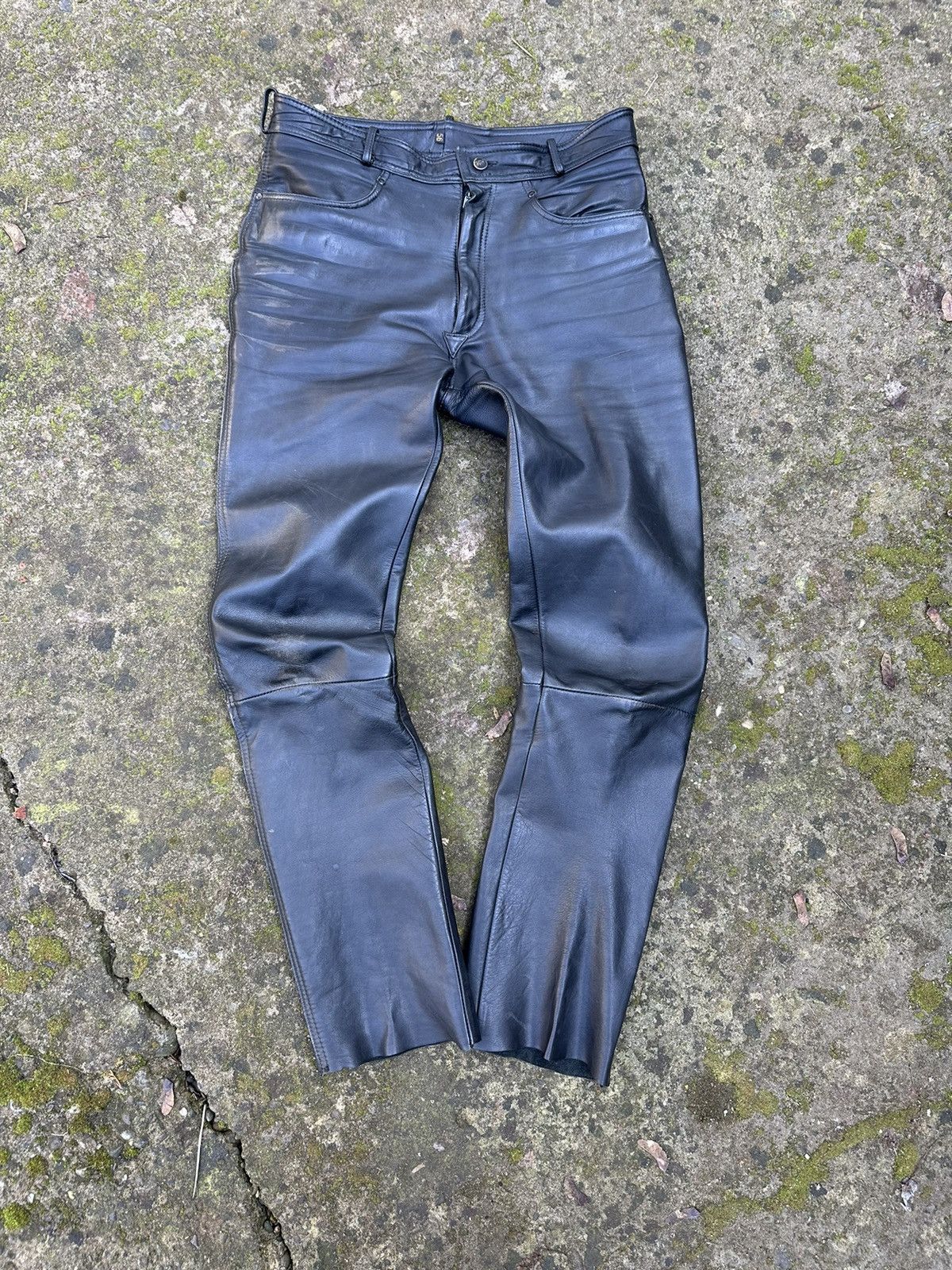 Genuine Leather × Leather × Vintage Vintage Japanese style y2k leather pants Size US 35 - 4 Thumbnail