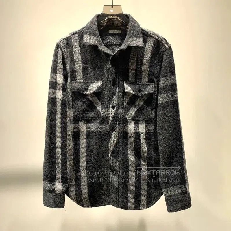 Burberry Black Wool Men's Outerwear Jacket.