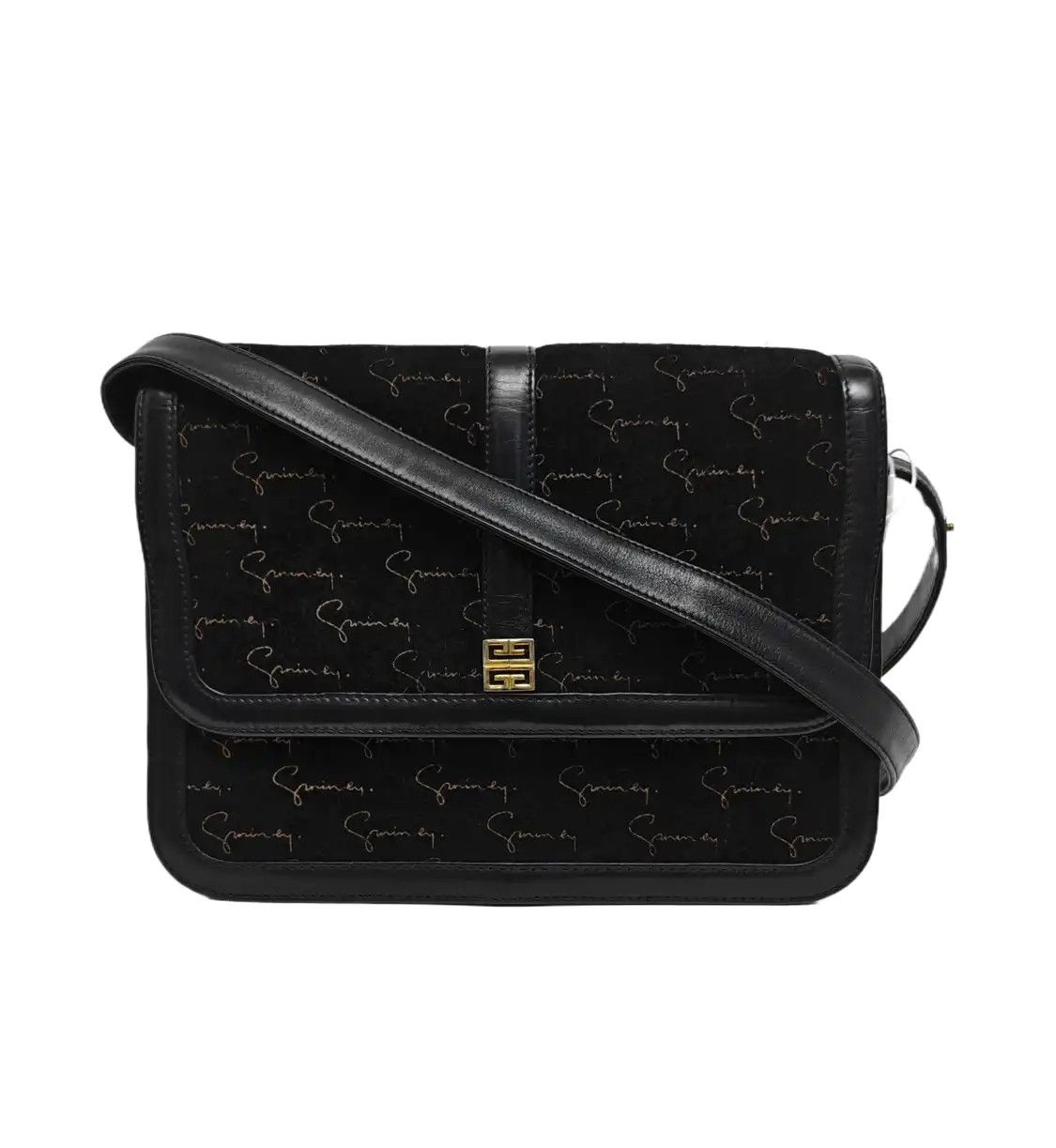 Givenchy GIVENCHY tote bag black suede print shoulder bag gold hardware Size ONE SIZE - 1 Thumbnail