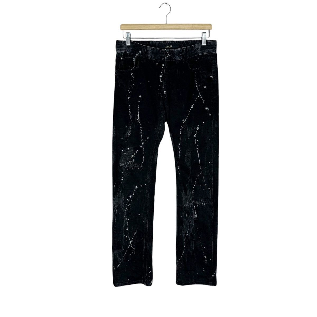 If Six Was Nine 🌟00s LAGUST PAINT SPLASHED DENIM PANTS Size US 32 / EU 48 - 1 Thumbnail