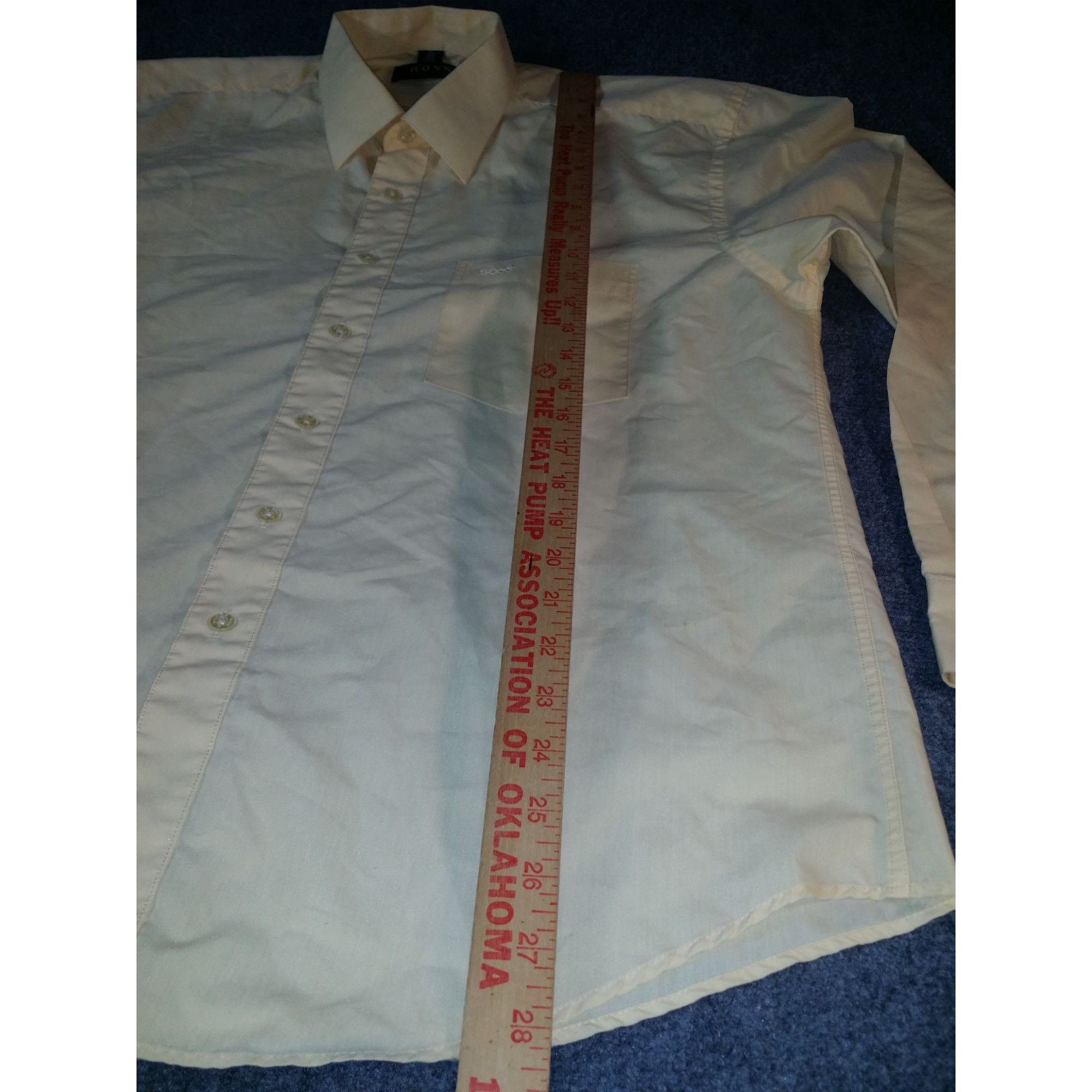 Hugo Boss Hugo Boss Button Up Shirt Men Sz XL 16 1/2 Cotton Yellow Des Size US XL / EU 56 / 4 - 3 Thumbnail
