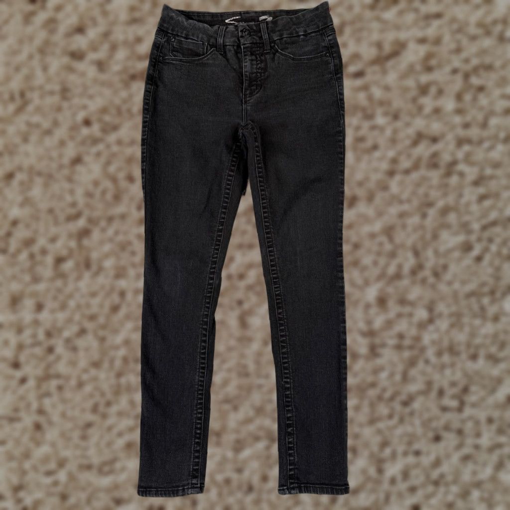 Vintage Seven7 Jeans Women 6 Black Denim High Rise Skinny Tapered Cotton 28x27 Tummyless Womens Size 28" / US 6 / IT 42 - 1 Thumbnail