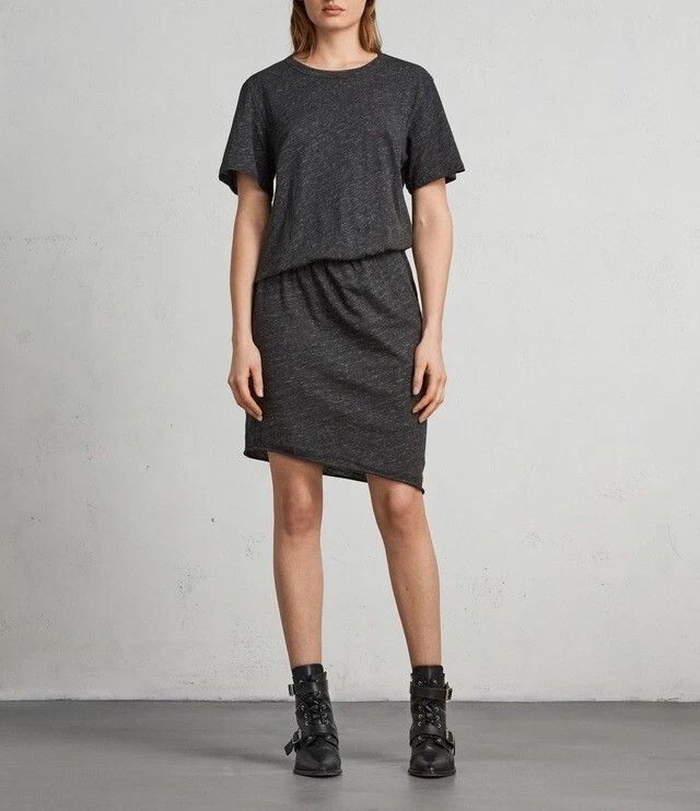 Allsaints Allsaints Women's Nandi Flame Dress Gray Melange T-Shirt Size M / US 6-8 / IT 42-44 - 1 Thumbnail