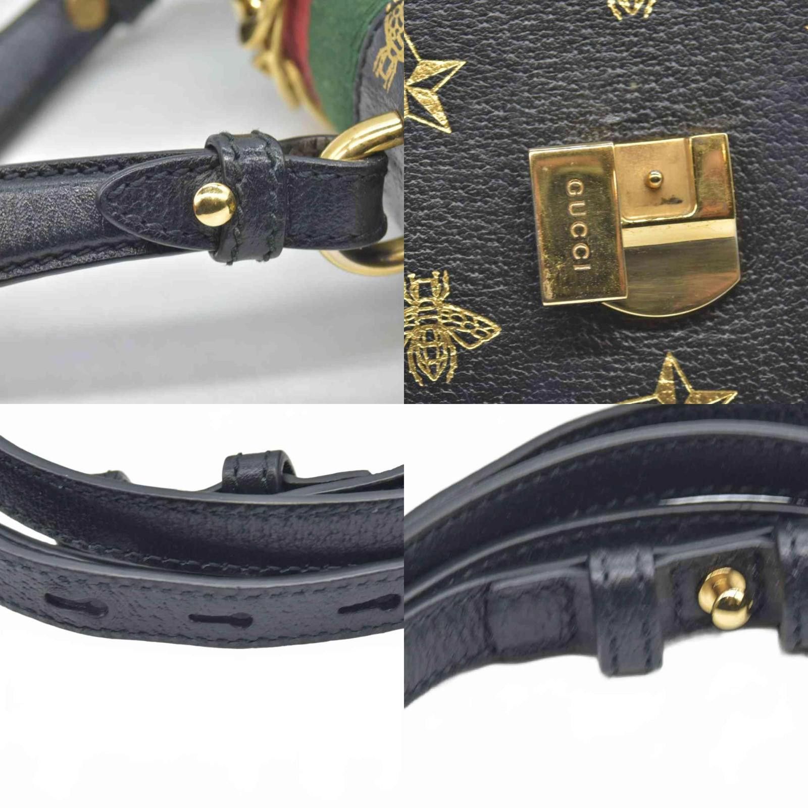 Gucci $2590 Gucci Calfskin Small Sylvie Shoulder Bag Black Size ONE SIZE - 5 Thumbnail
