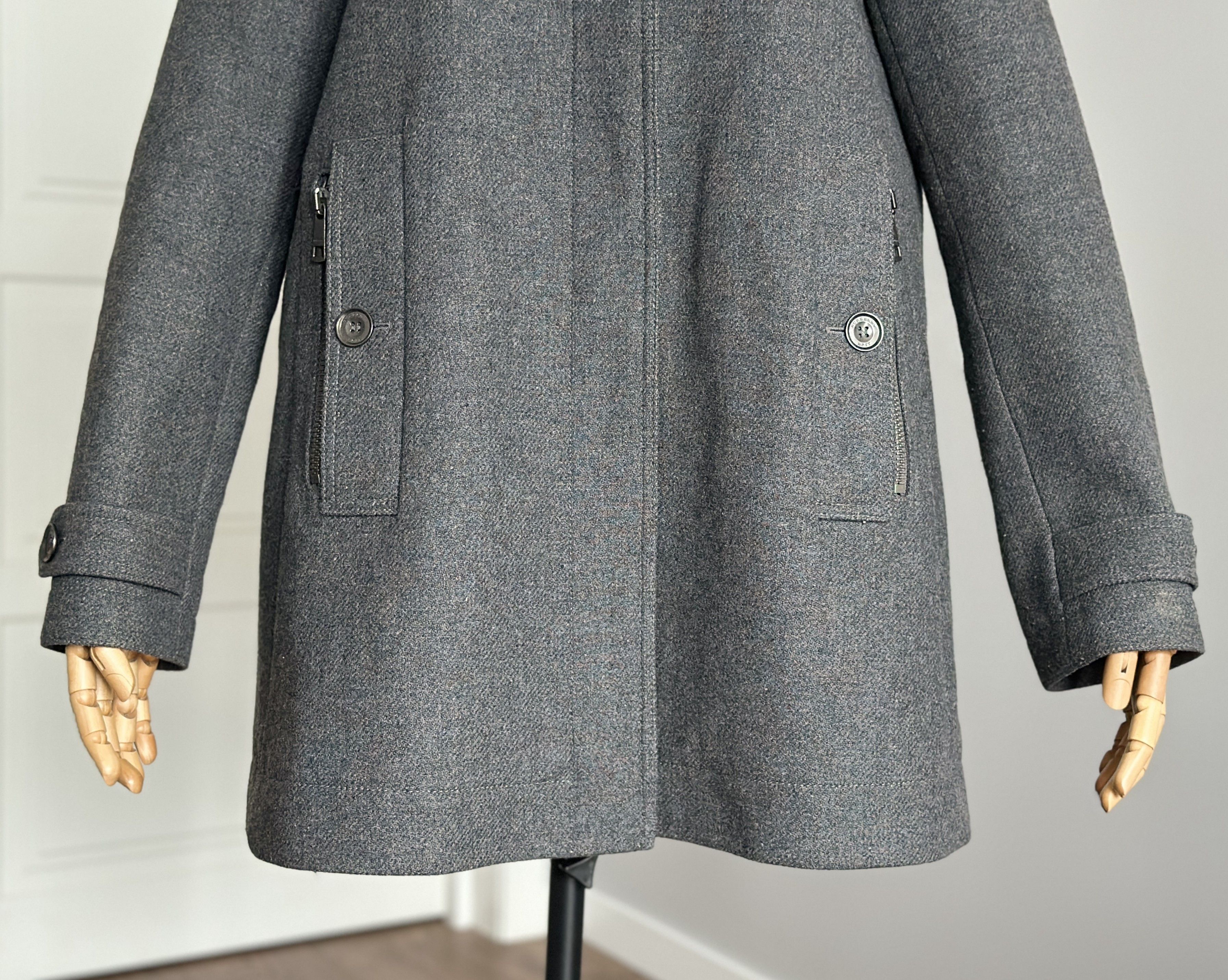 Burberry BURBERRY BRIT Women's Wool Coat Grey UK14 US12 ITA48 GER42 Size L / US 10 / IT 46 - 3 Thumbnail