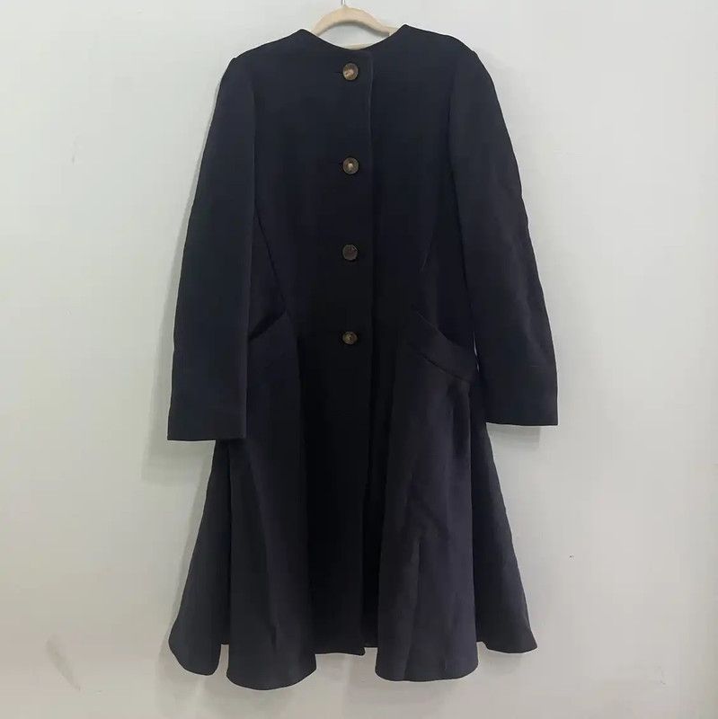 Lanvin Lanvin Women's Dark Blue Wool Coat 0089 Size L / US 10 / IT 46 - 1 Thumbnail