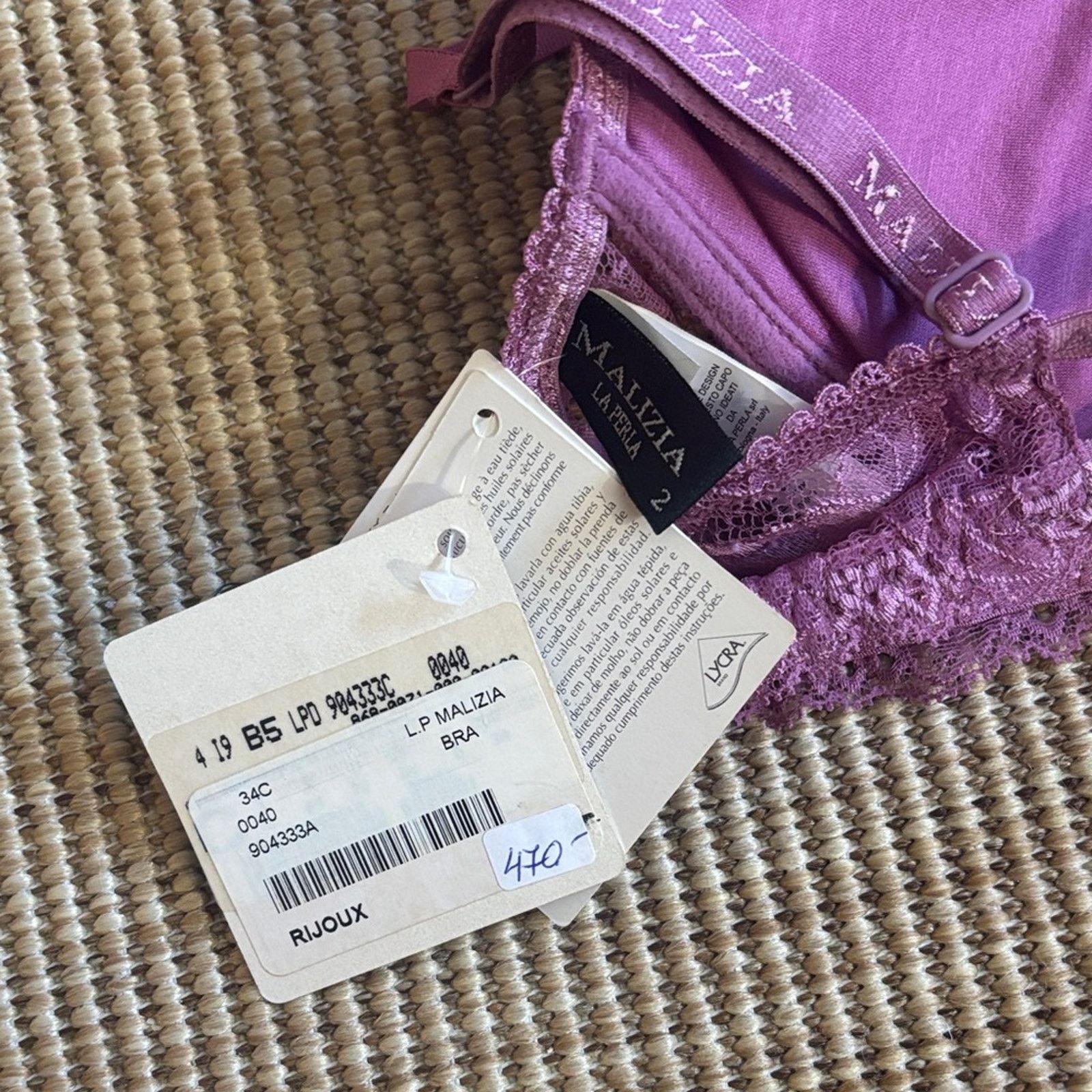 La Perla La Perla Lace Bra in Rich Purple Size 34C Size ONE SIZE - 3 Thumbnail