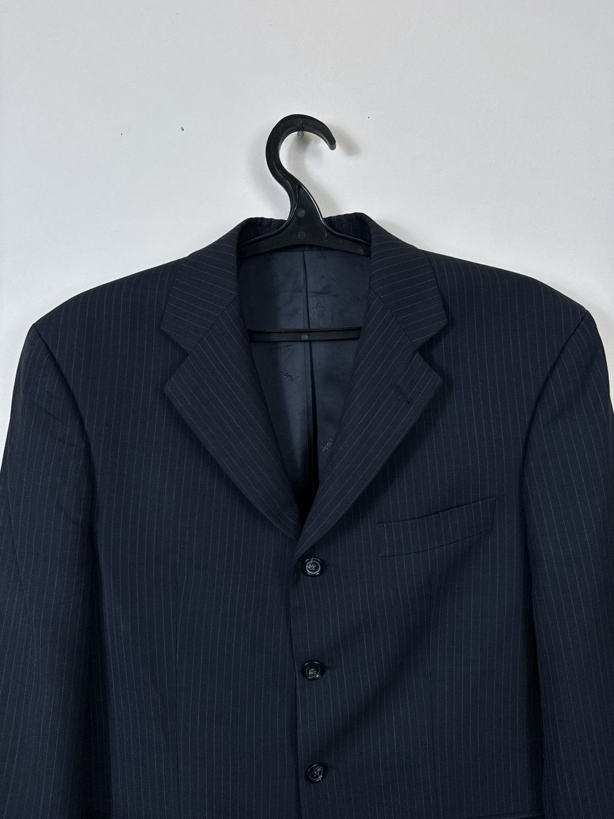 Yves Saint Laurent Vintage Yves Saint Laurent Blazer YSL Black Striped L Jacket Size 50R - 9 Thumbnail