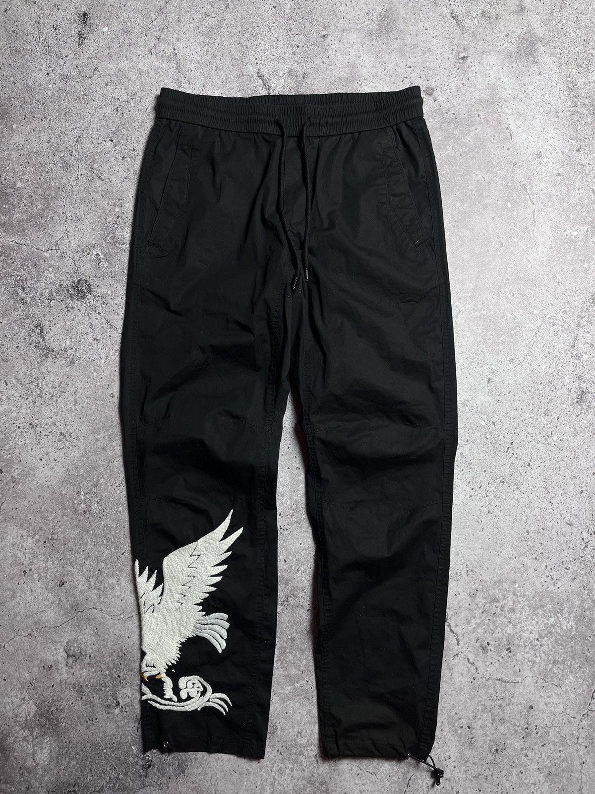 image of Maharishi Eagle Woven Track Pant Black Size M, Men's