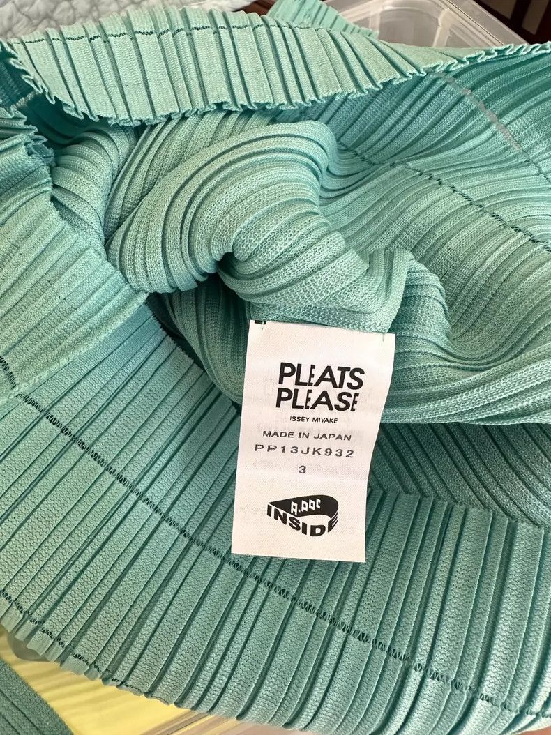 Issey Miyake Issey Miyake size:3 Tiffany blue pleated long-sleeved shir Size S / US 4 / IT 40 - 6 Thumbnail