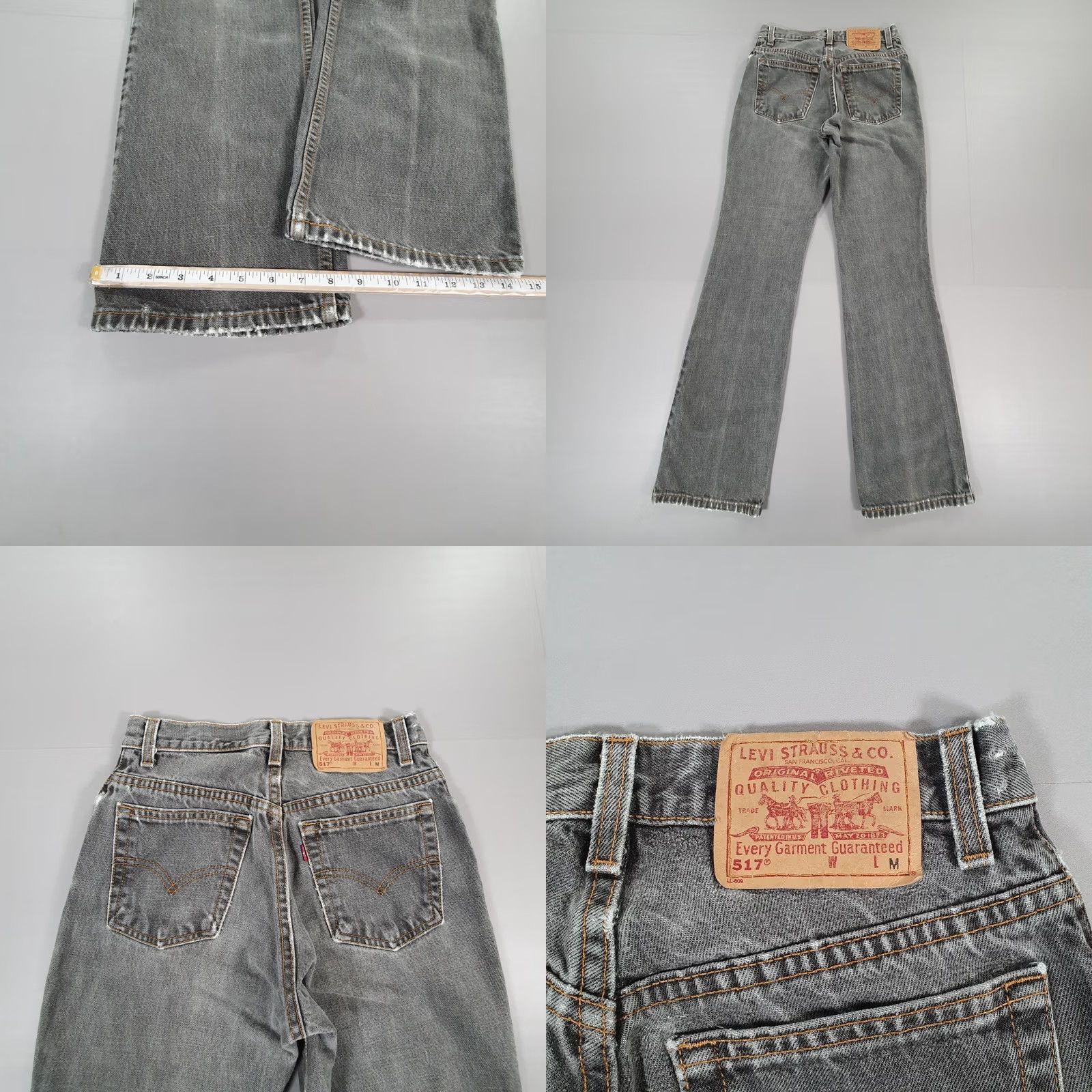 Levi's VINTAGE Levi's 517 Womens Jeans Bootcut Denim Grey W27 L32 Slim Rise Mid Womens Jeans 90s USA Made Mens? Size 27" / US 4 / IT 40 - 8 Thumbnail