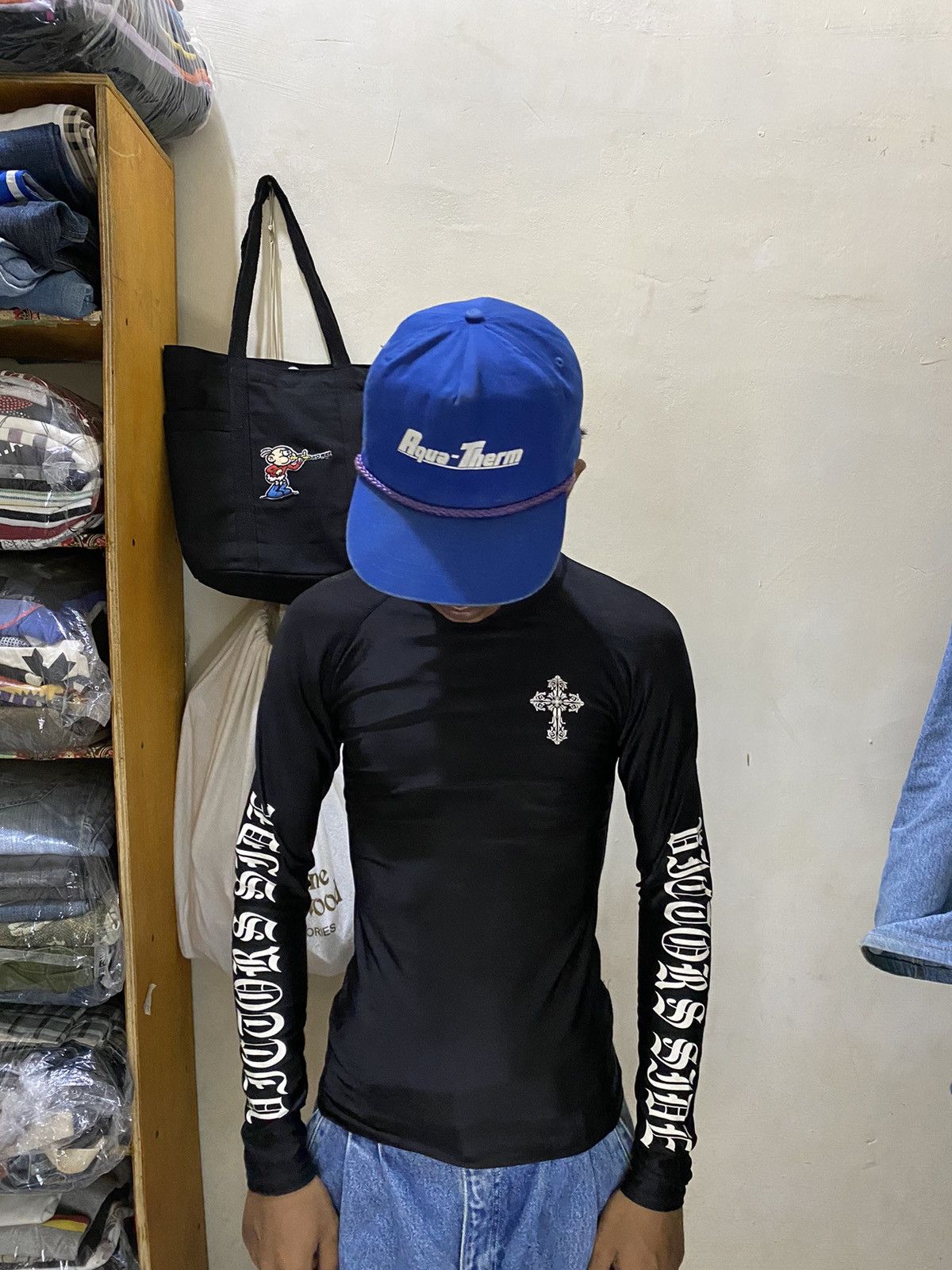 14th Addiction × Japanese Brand × Le Grande Bleu (L.G.B.) Body Maker Chrome Cross Polyster Longsleeve T shirt Size US S / EU 44-46 / 1 - 13 Thumbnail