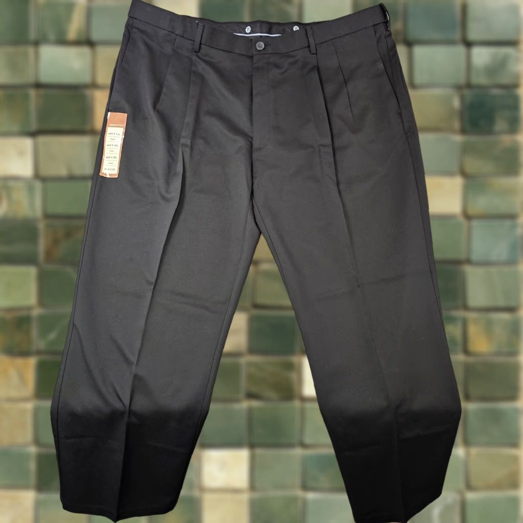 Haggar Haggar Cool 18 Pro Dress Pants Mens 44x30 Black Classic Fit Pleated No Iron Pants Formal Business Size US 44 / EU 60 - 1 Thumbnail