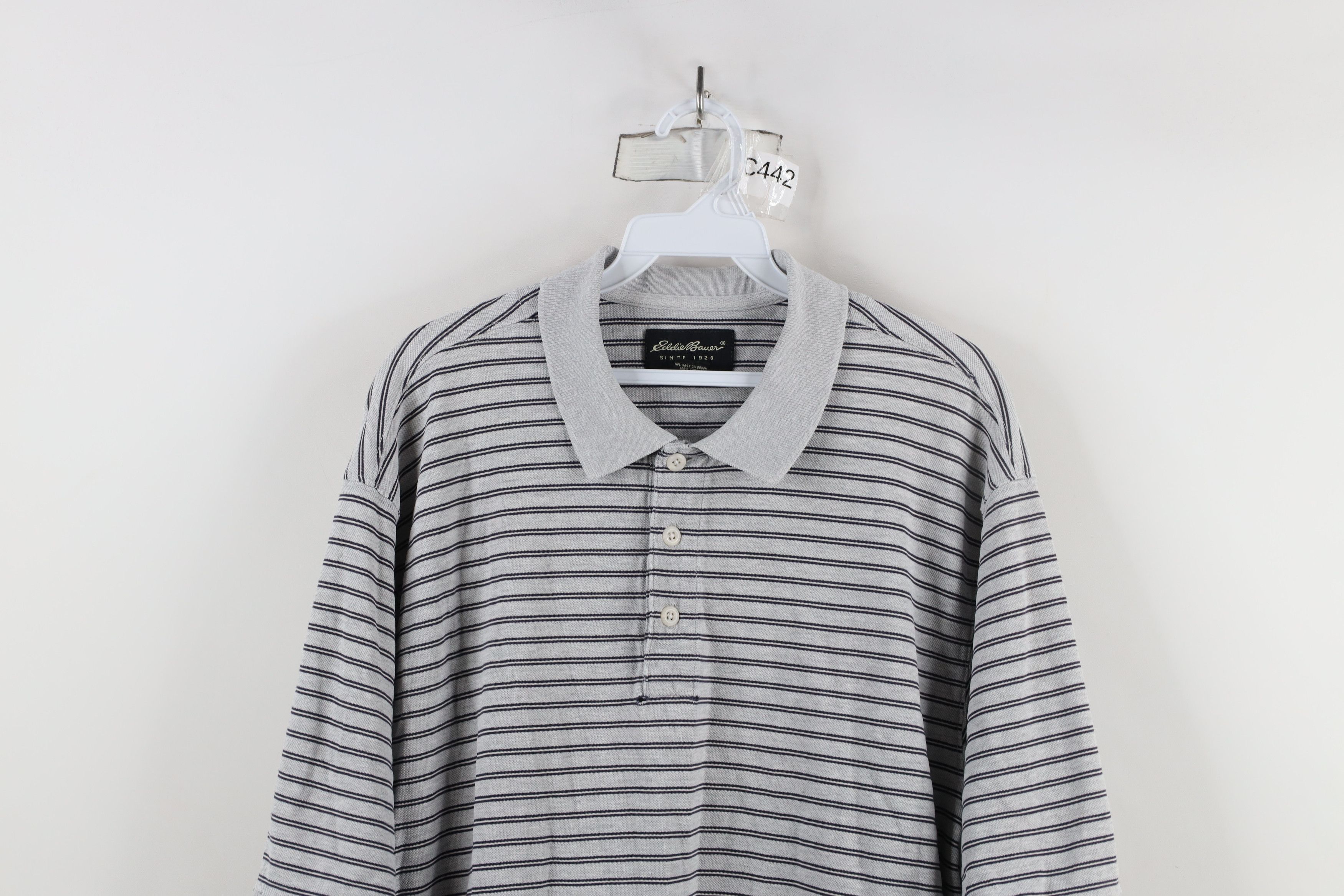 Eddie Bauer × Vintage Vintage 90s Eddie Bauer Striped Collared Golf Polo Shirt Size US L / EU 52-54 / 3 - 2 Thumbnail