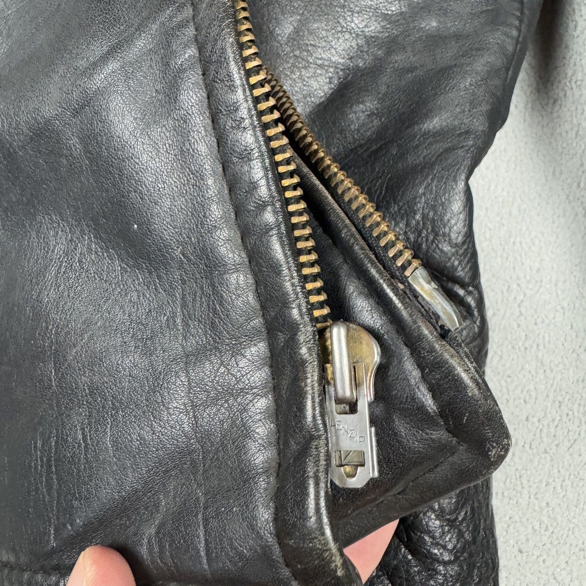 Vintage Berman's Leather Jacket Vintage 60/70s Lenzip biker punk Size US L / EU 52-54 / 3 - 8 Thumbnail