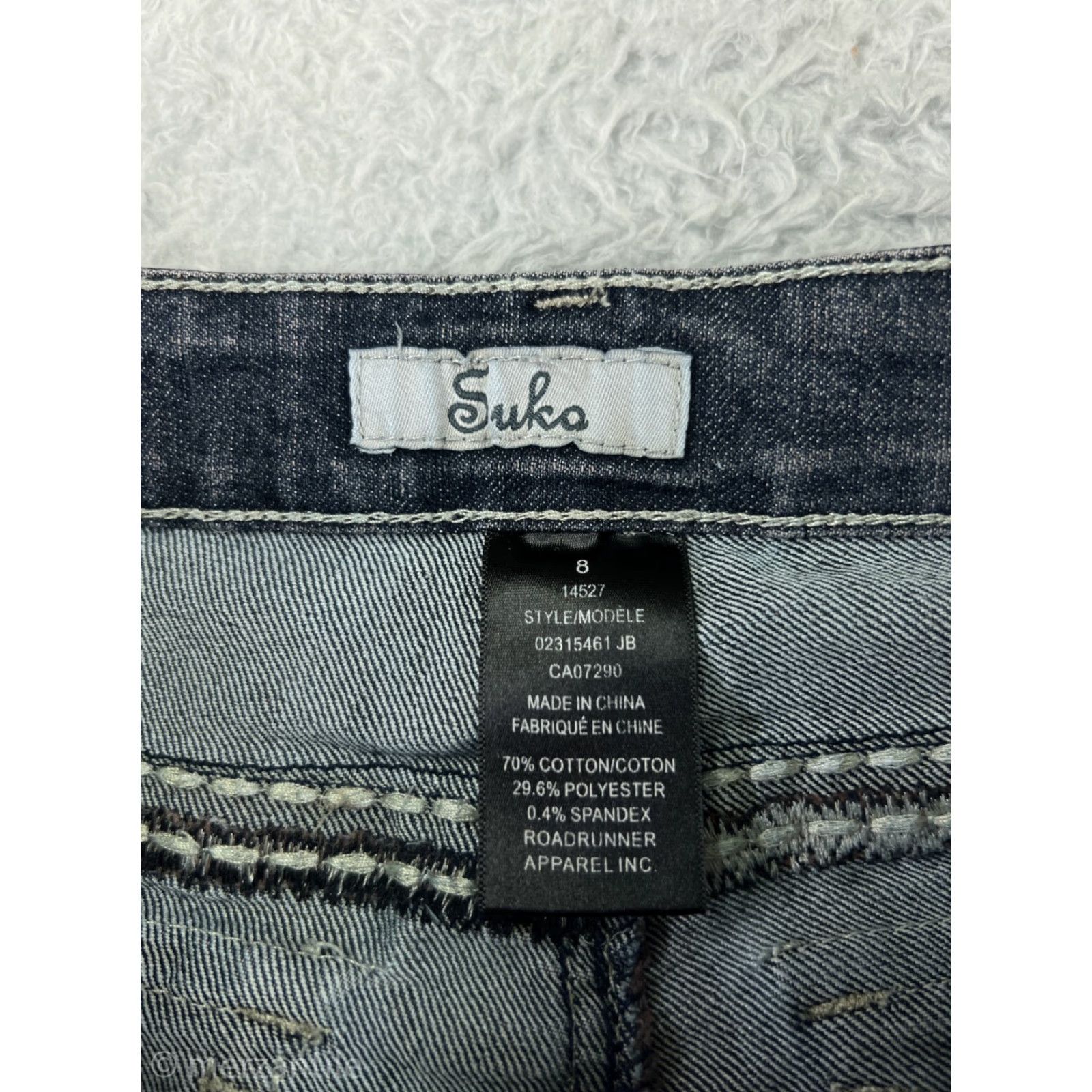 Denime Suko Jeans Women 8 Blue Denim Bootcut Mid Rise Distressed Zipper 5-Pocket Inseam 31" Womens Size 30" / US 8 / IT 44 - 4 Thumbnail