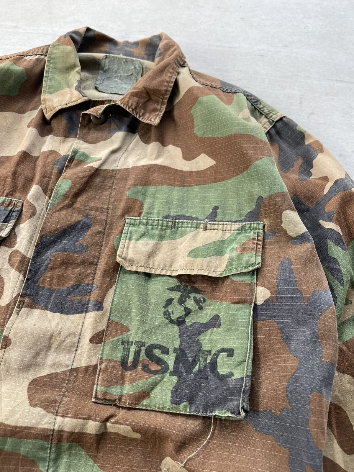 Vintage 🔥VINTAGE USMC CAMOUFLAGE PATTERN COMBAT WOODLAND JACKET Size US M / EU 48-50 / 2 - 4 Thumbnail