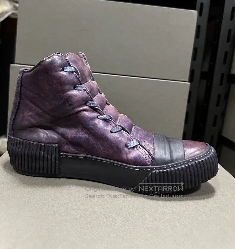 Boris Bidjan Saberi Boris Bidjan Saberi Purple High Top Horsehide Laced Shoes Size US 9 / EU 42 - 1 Thumbnail