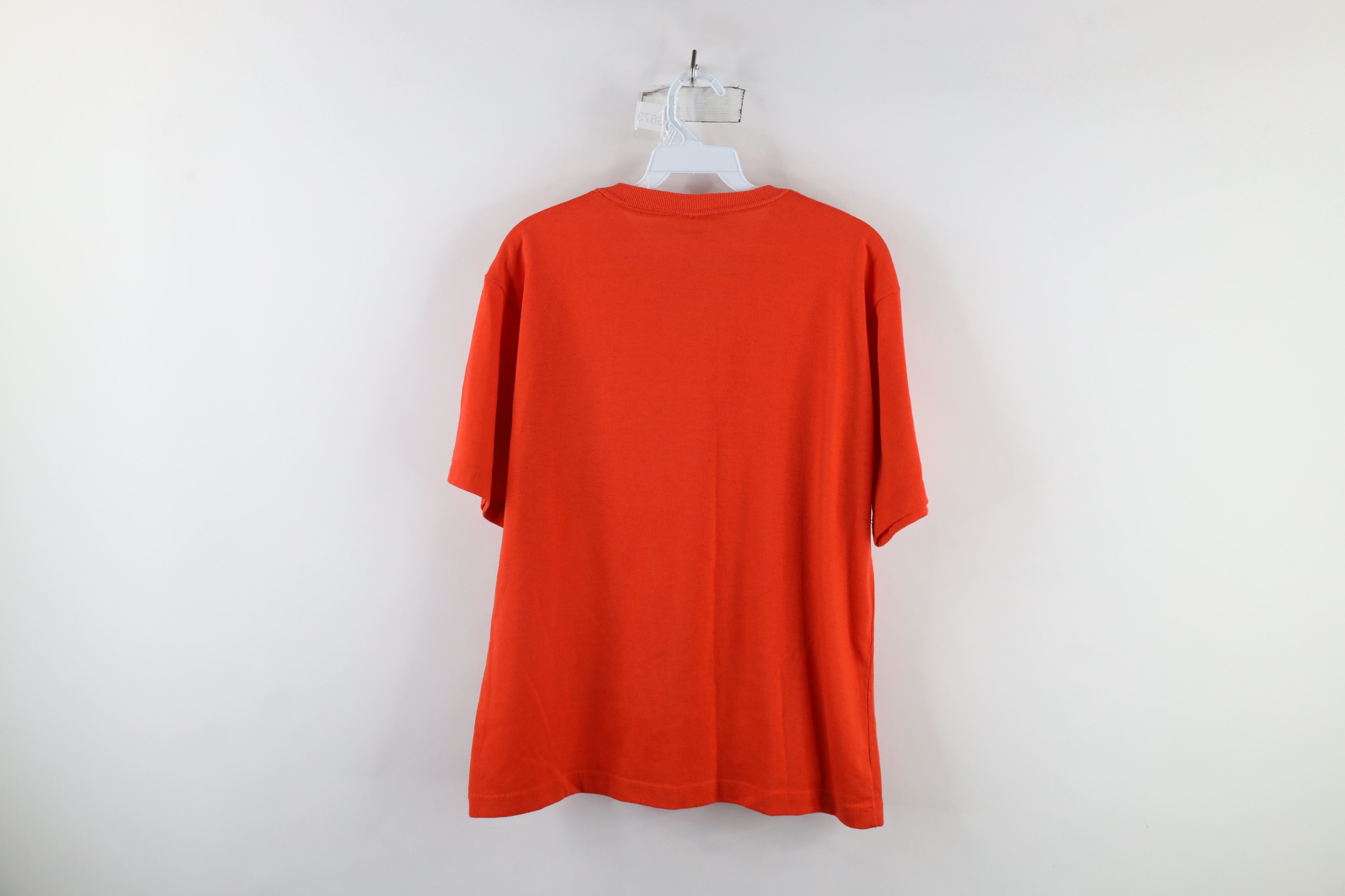 Vintage Vintage 90s Streetwear Blank Pocket T-Shirt Orange USA Size L / US 10 / IT 46 - 8 Thumbnail