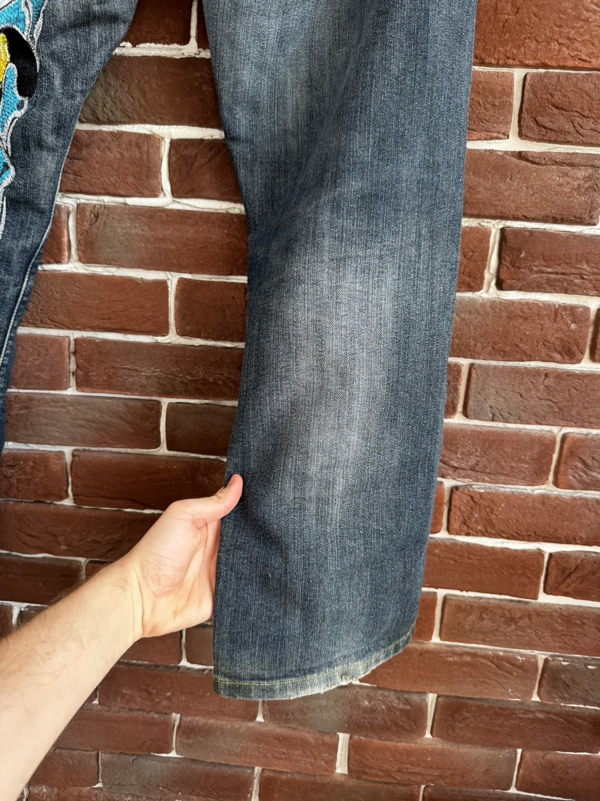 Ed Hardy Rare Vintage Sugoi Tiger Japan Denim Drip Pants Y2K 00s 36 Size US 36 / EU 52 - 13 Thumbnail