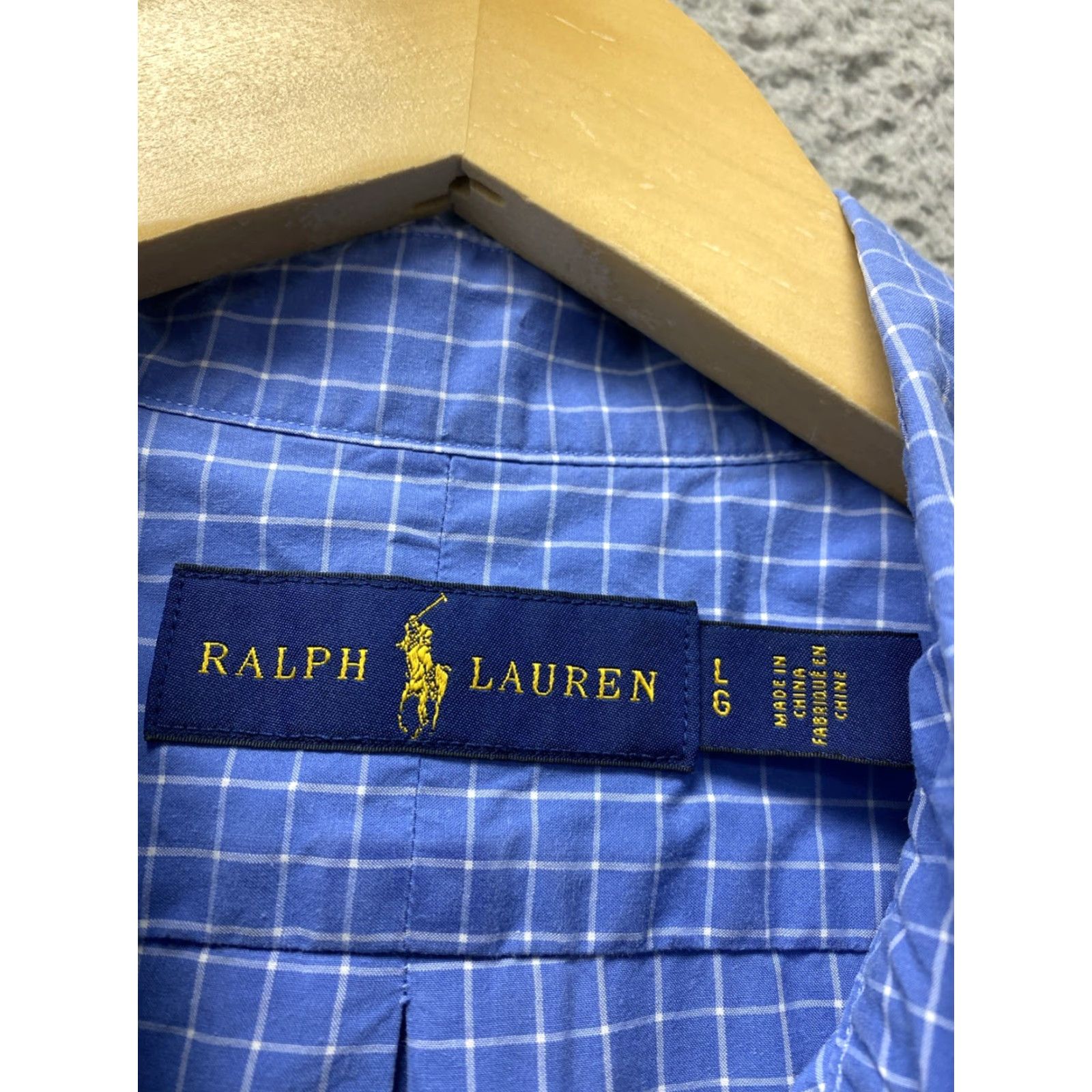 Ralph Lauren RALPH LAUREN Button-Down Shirt Mens L Blue Check Classic Long Sleeve Size US L / EU 52-54 / 3 - 5 Thumbnail