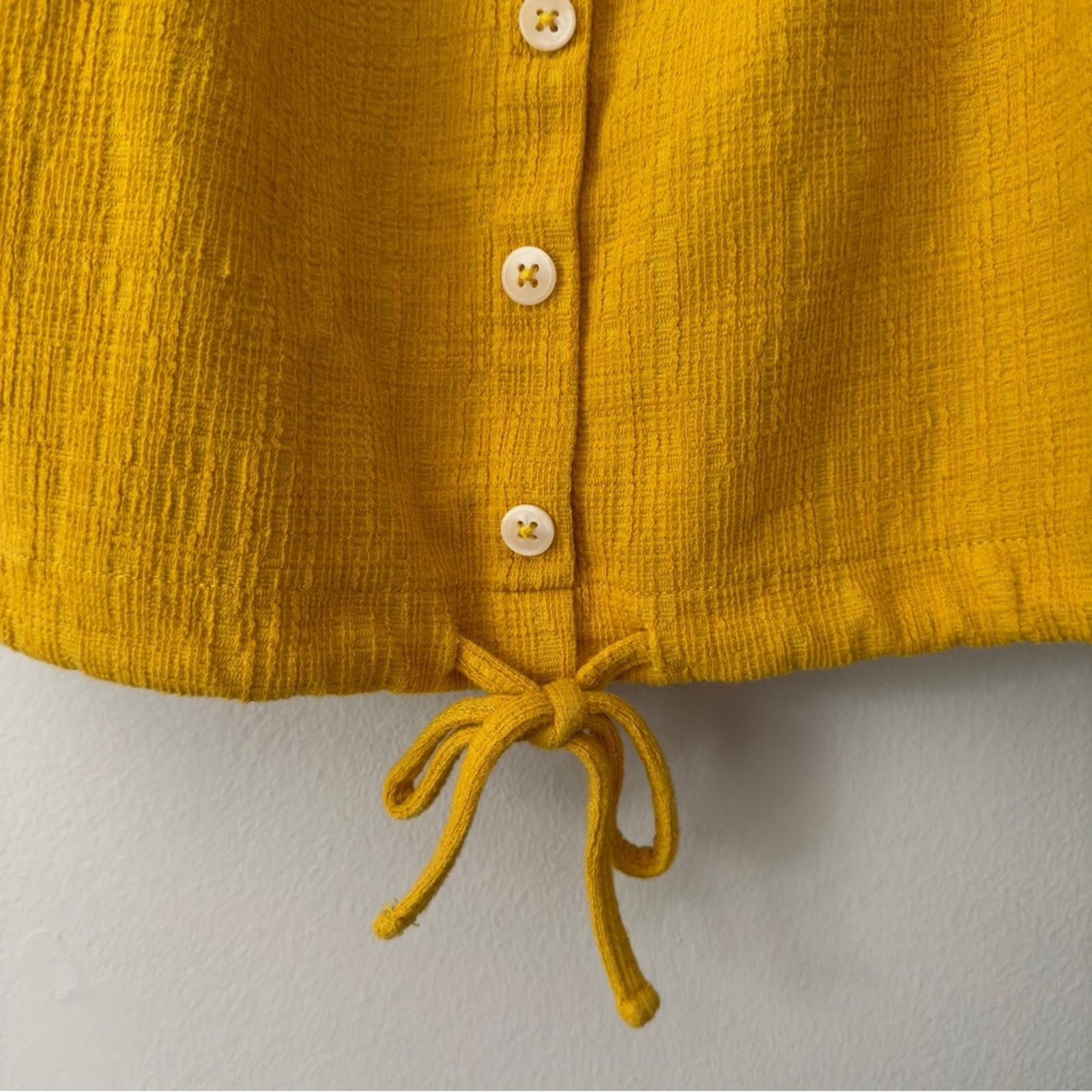 Madewell Madewell Texture & Thread Off The Shoulder Top Button Front Size S / US 4 / IT 40 - 3 Thumbnail