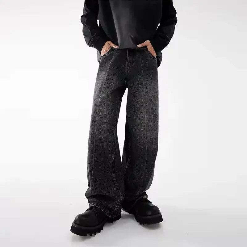 Japanese Brand Vintage Washed Black Micro Flare Straight Jeans Size US 30 / EU 46 - 1 Thumbnail
