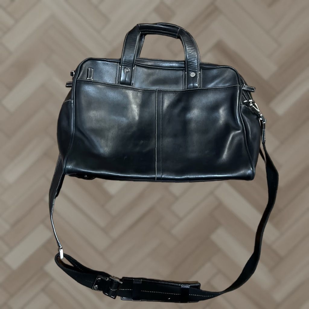 Coach COACH Transatlantic Black Leather Crossbody Soft Side Large Briefcase - Men - Large - Briefcase/Document Case Size ONE SIZE - 1 Thumbnail