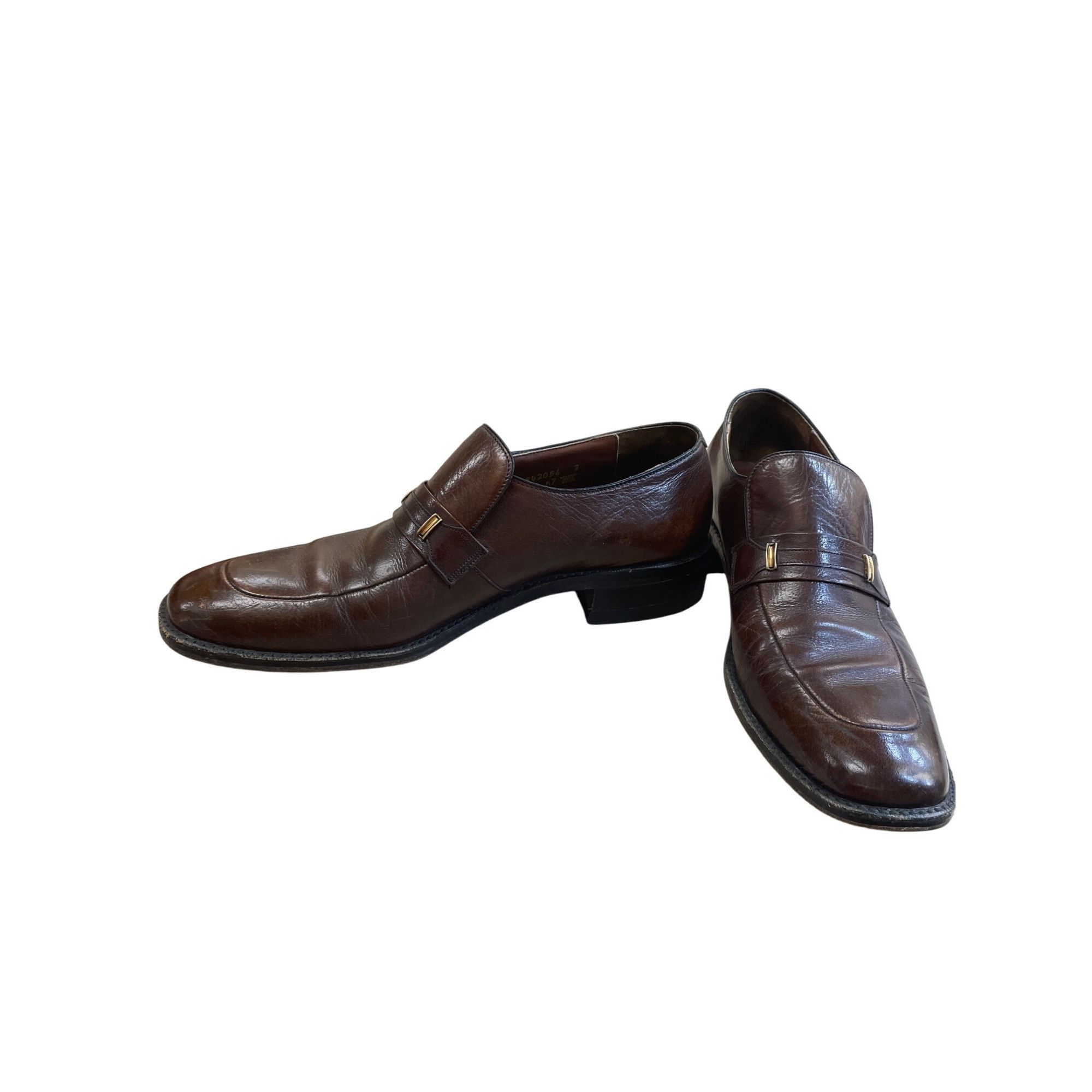 Freeman Freeman Free Flex Mens Brown Leather Slip-On Loafers Shoes S Size US 10.5 / EU 43-44 - 2 Thumbnail