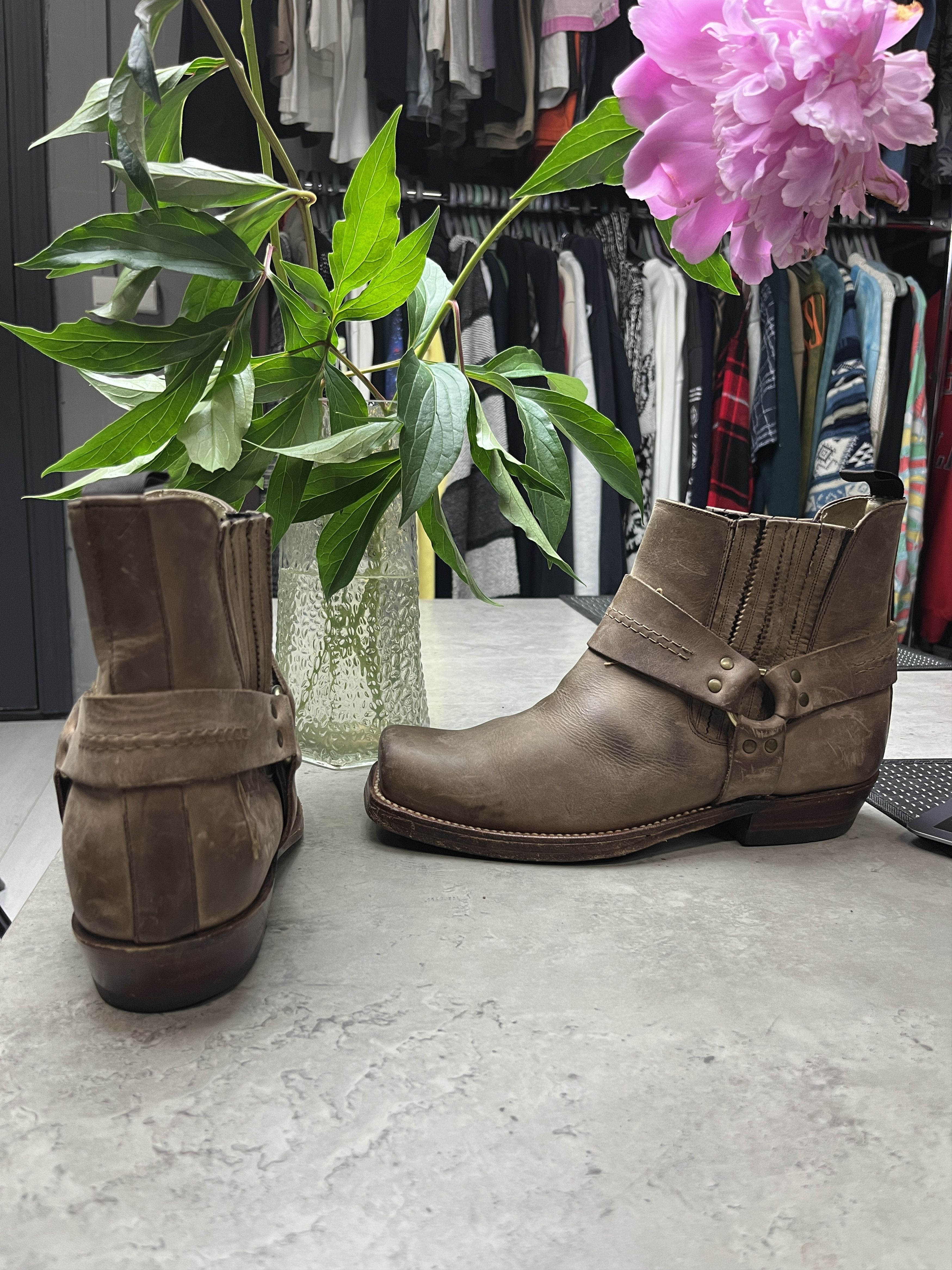 Other 1990s SANCHO HARNESS WESTERN MOTORCYCLE ANKLE BOOTS - 5147 Size US 9 / EU 42 - 1 Thumbnail