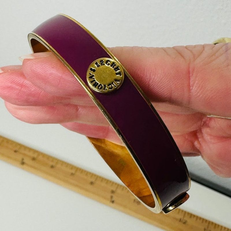 Victoria's Secret Victoria's Secret Purple & Gold Bangle Monogram Bracelet Size ONE SIZE - 2 Thumbnail