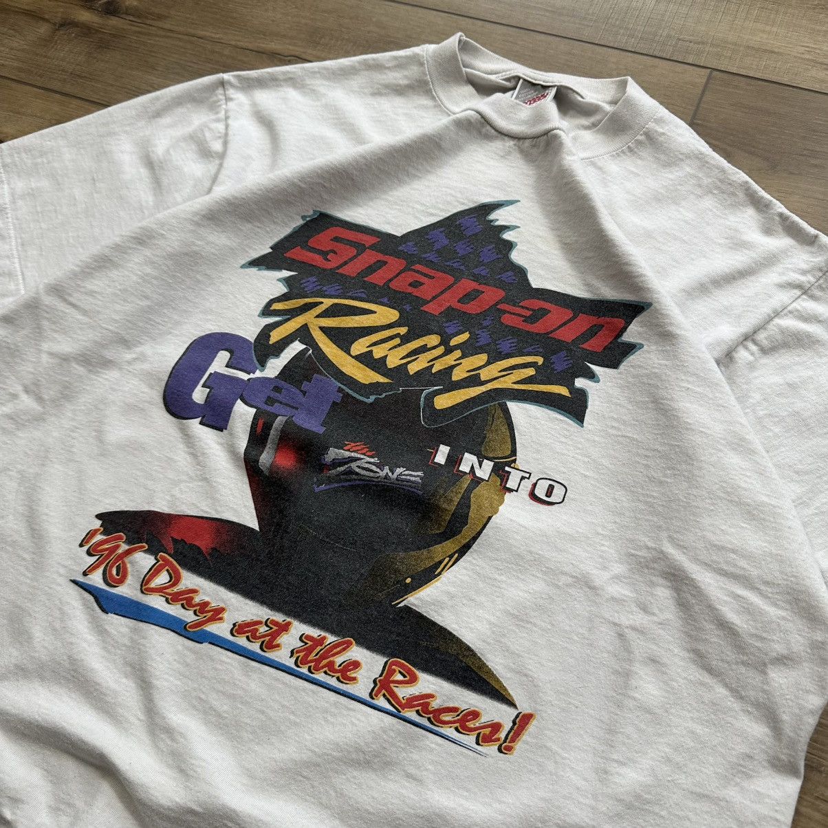 Jerzees Vintage 1996 Snap On Racing Day at the Race Graphic Tee Size US XL / EU 56 / 4 - 5 Thumbnail