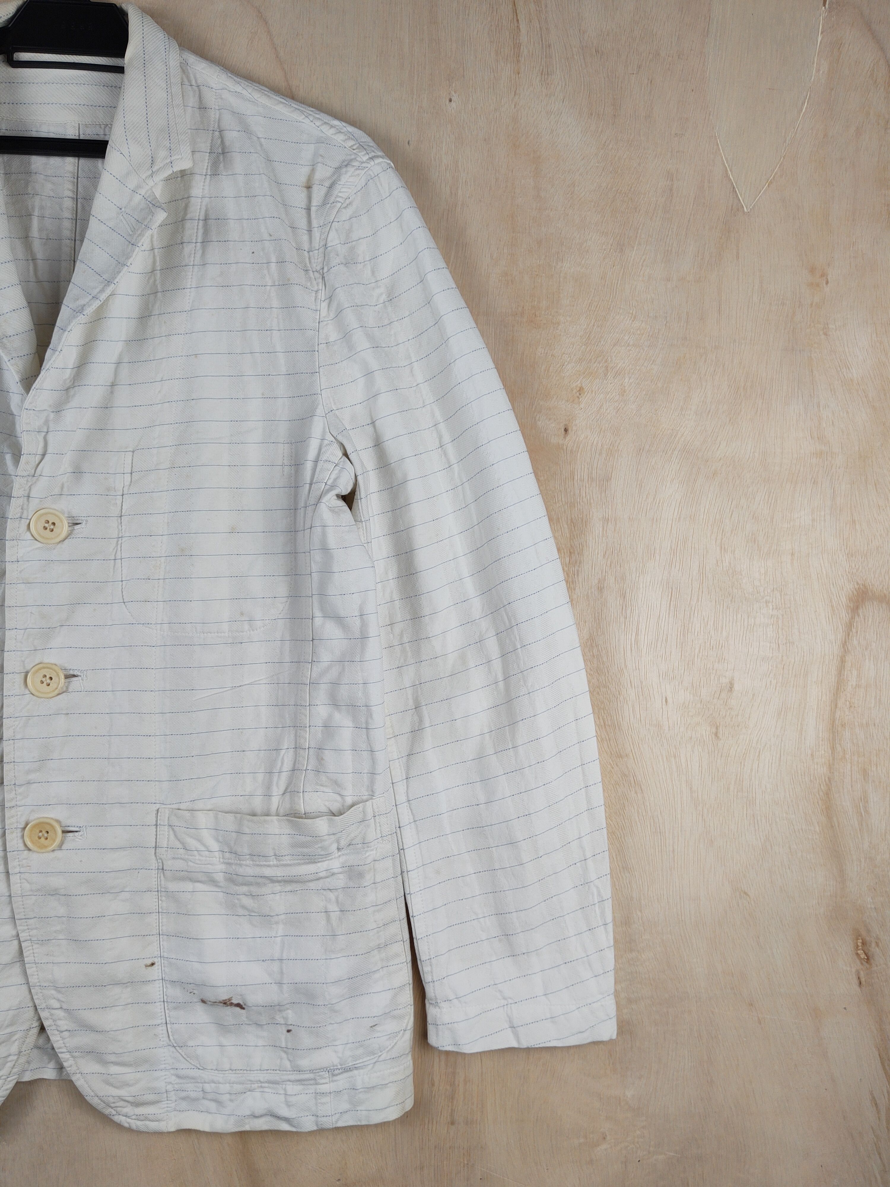 Issey Miyake DL Issey Miyake A-Poc stripe White jacket Blazers #S2492 Size US M / EU 48-50 / 2 - 7 Thumbnail