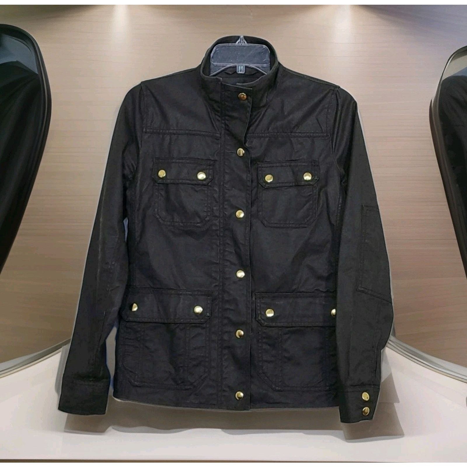 J.Crew J.Crew Resin-Coated Twill Field Jacket Women’s Moss Green Size XS / US 0-2 / IT 36-38 - 5 Thumbnail
