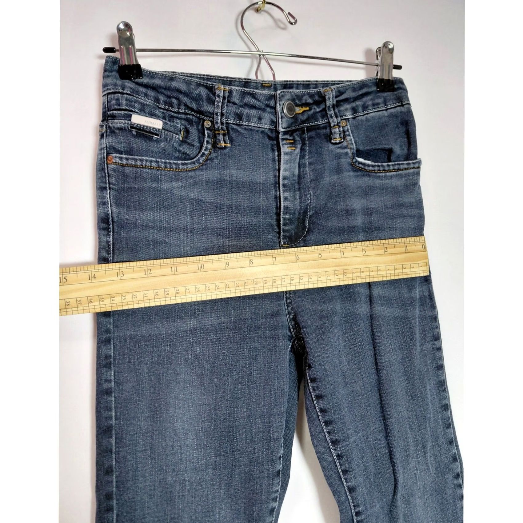 Vintage Animale Flare Jeans Dark Wash Regular Denim Women 36 Regular Flared Mid 10-12 in Cotton Blend Zip Vintage No Size 25" / US 0 / IT 36 - 7 Thumbnail