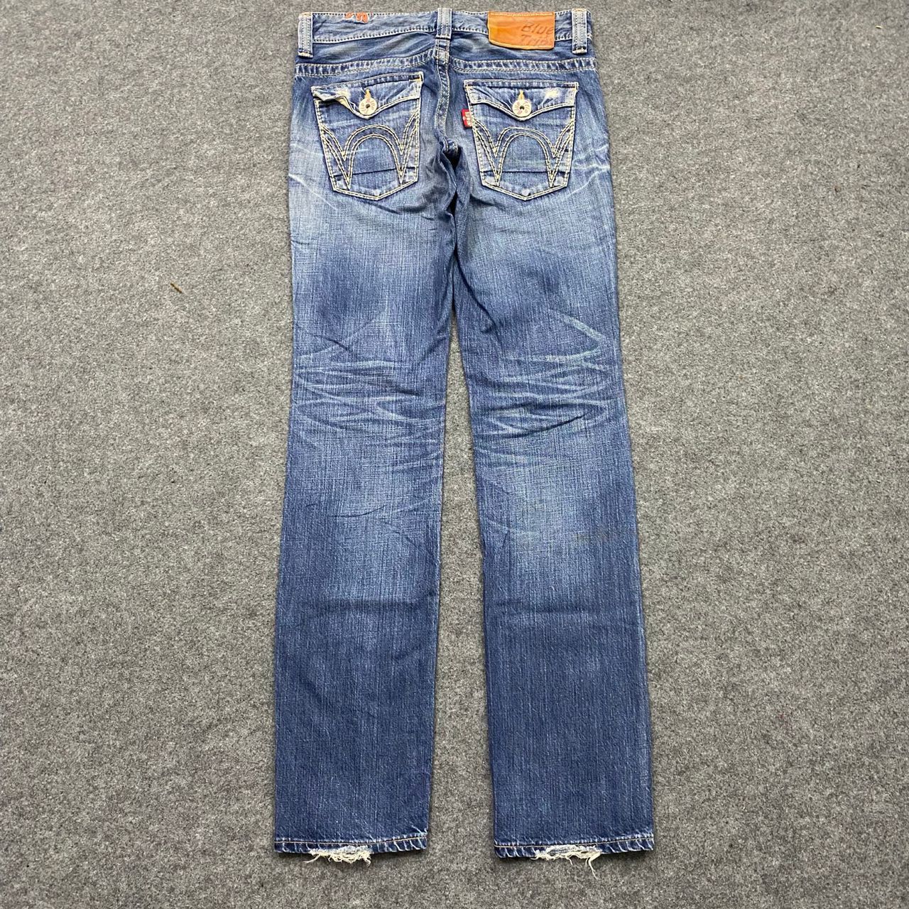 Edwin Vintage 90s Edwin Blue Trip Distressed Denim Size 32" / US 10 / IT 46 - 2 Thumbnail