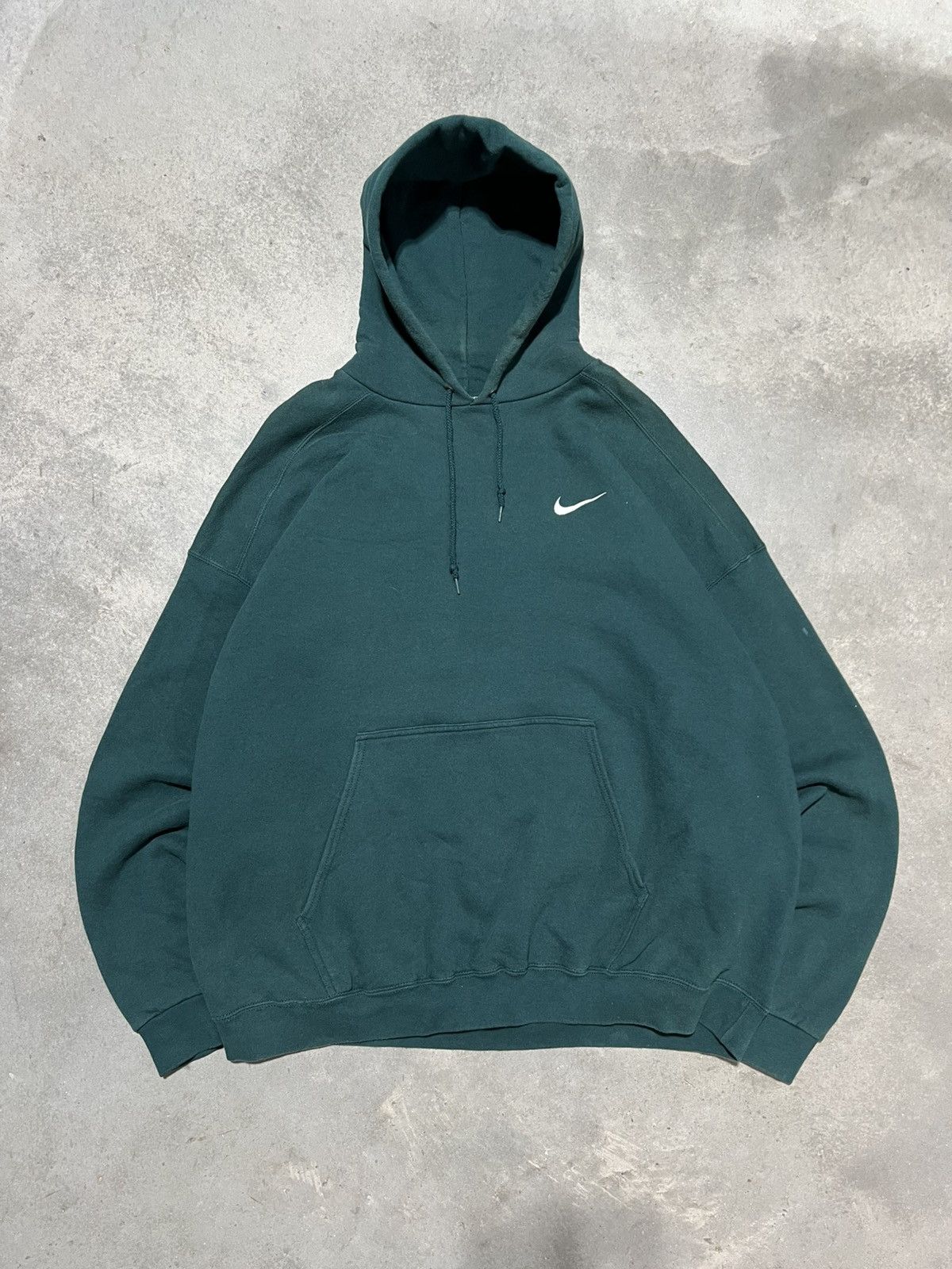 Nike × Vintage Vintage 90s Forest Green Nike Hoodie Size US XXL / EU 58 / 5 - 1 Thumbnail