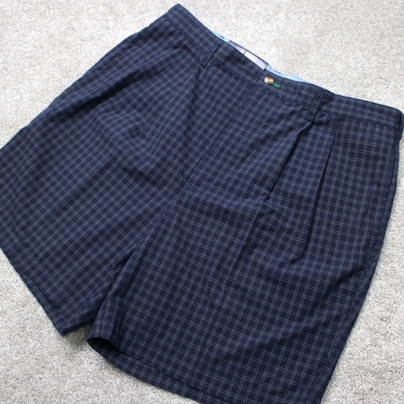 Tommy Hilfiger Tommy Hilfiger Mens 38 Blue Checkered Chino Shorts 100% Cotton 8" Flat Front NWT Casual Slim Progressive? Size US 38 / EU 54 - 2 Thumbnail